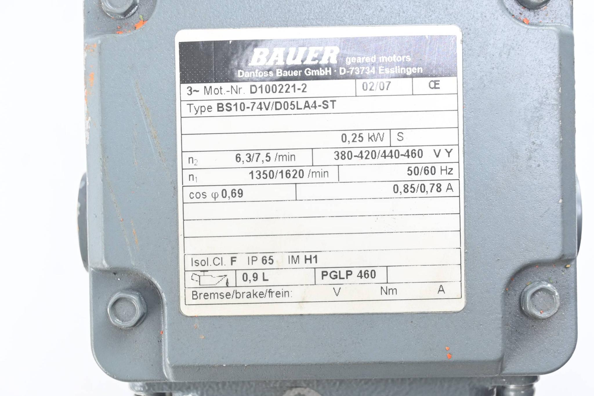 Produktfoto 3 von Bauer Getriebemotor BS10-74V/D05LA4-ST