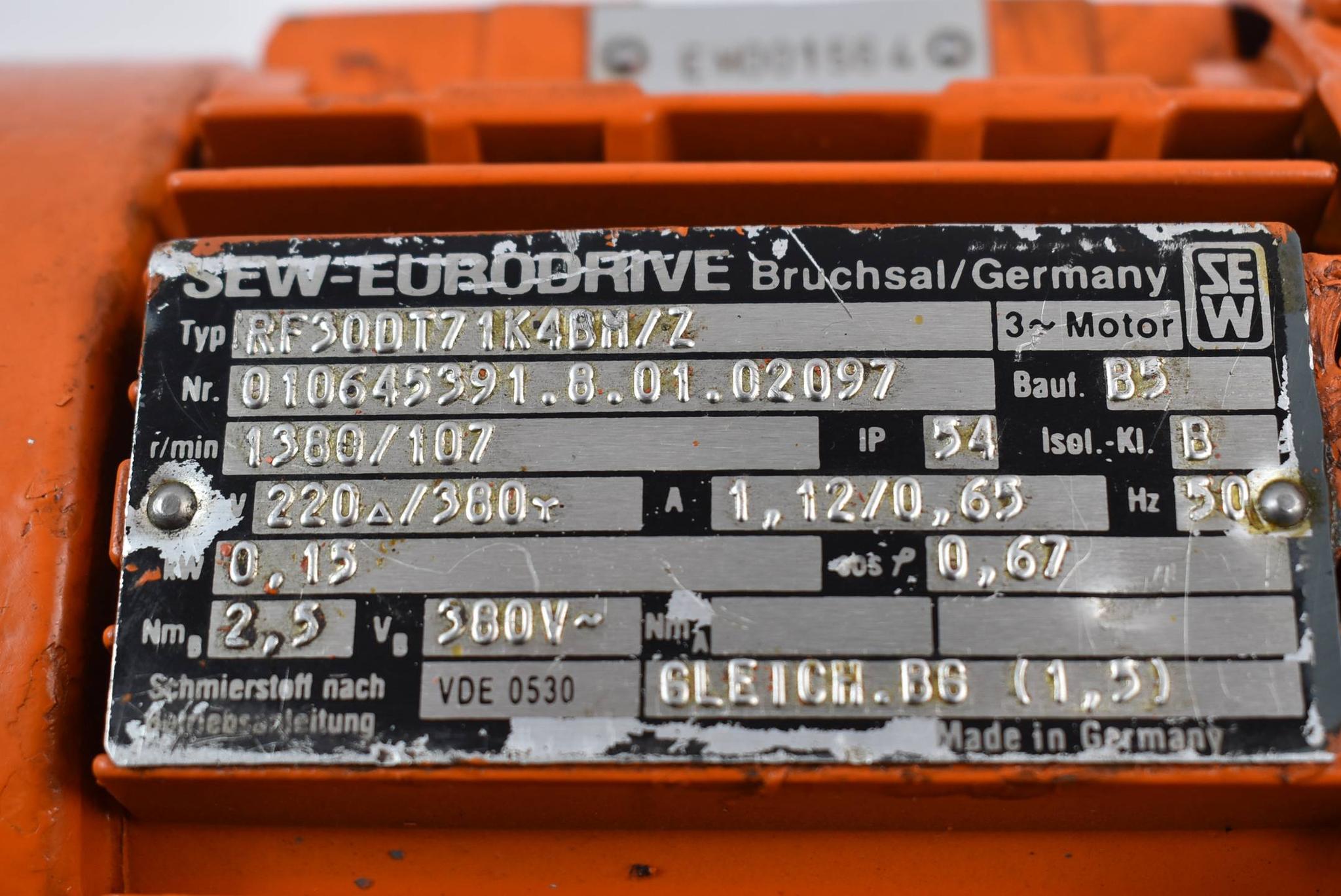 Produktfoto 3 von SEW Eurodrive 3 ~ Getriebemotor RF30DT71K4BM/Z