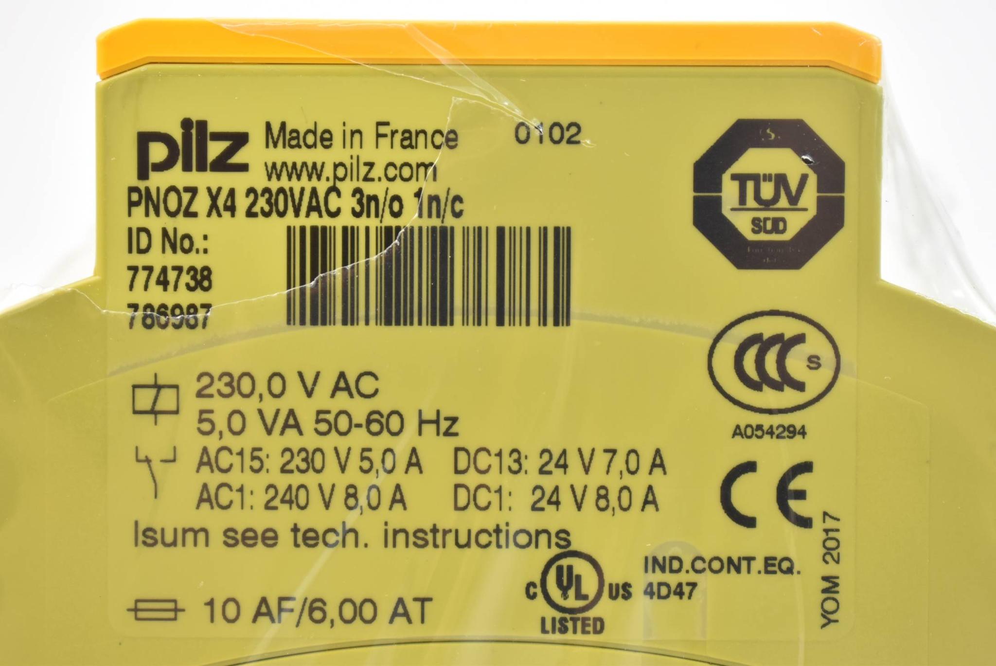 Produktfoto 3 von Pilz Sicherheitsrelais PNOZ X4 230VAC 3n/o 1n/c ( 774738 )