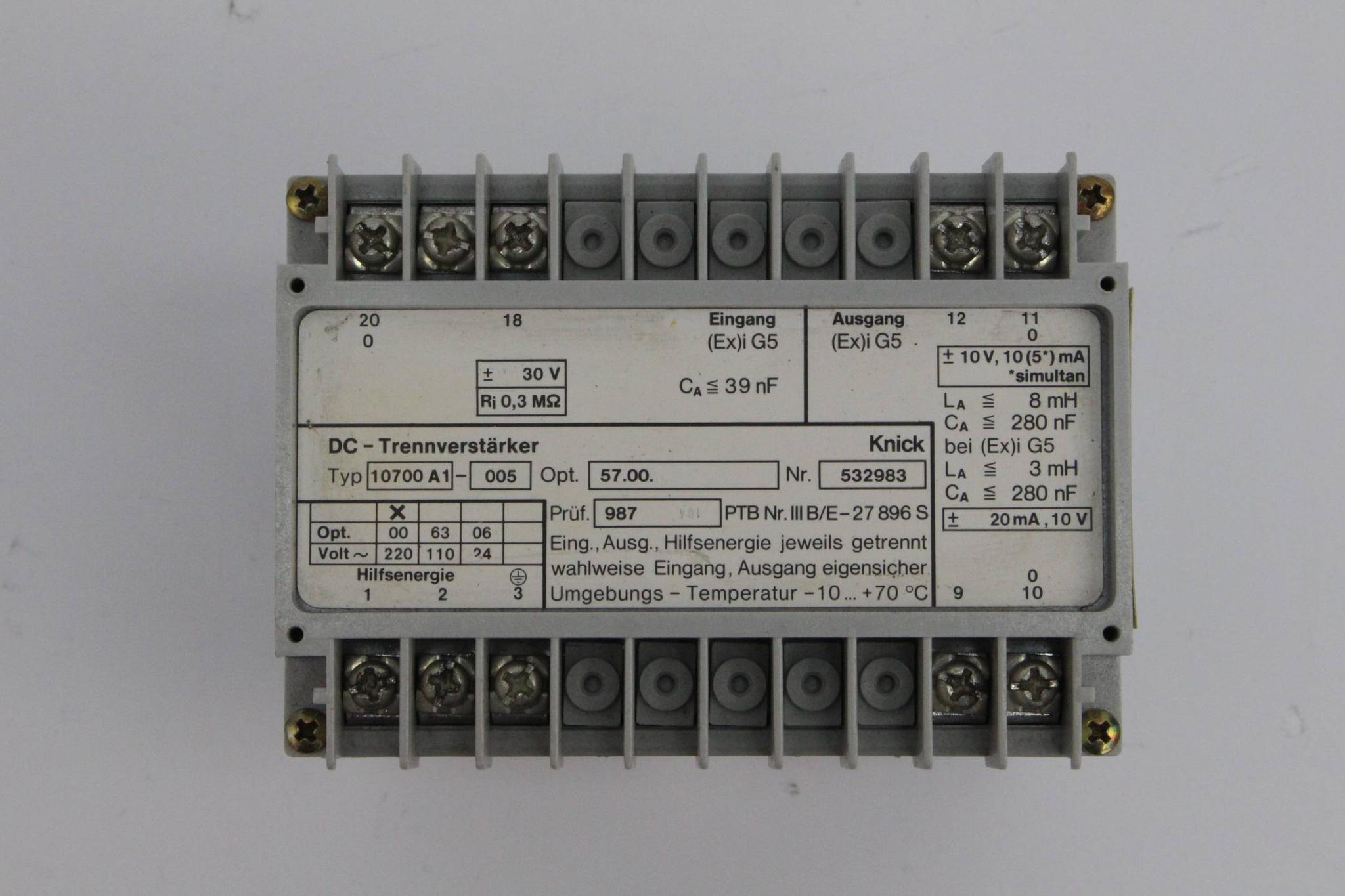 Produktfoto 2 von Knick DC-Trennverstärker 10700 A1-005 ( 10700A1005 )