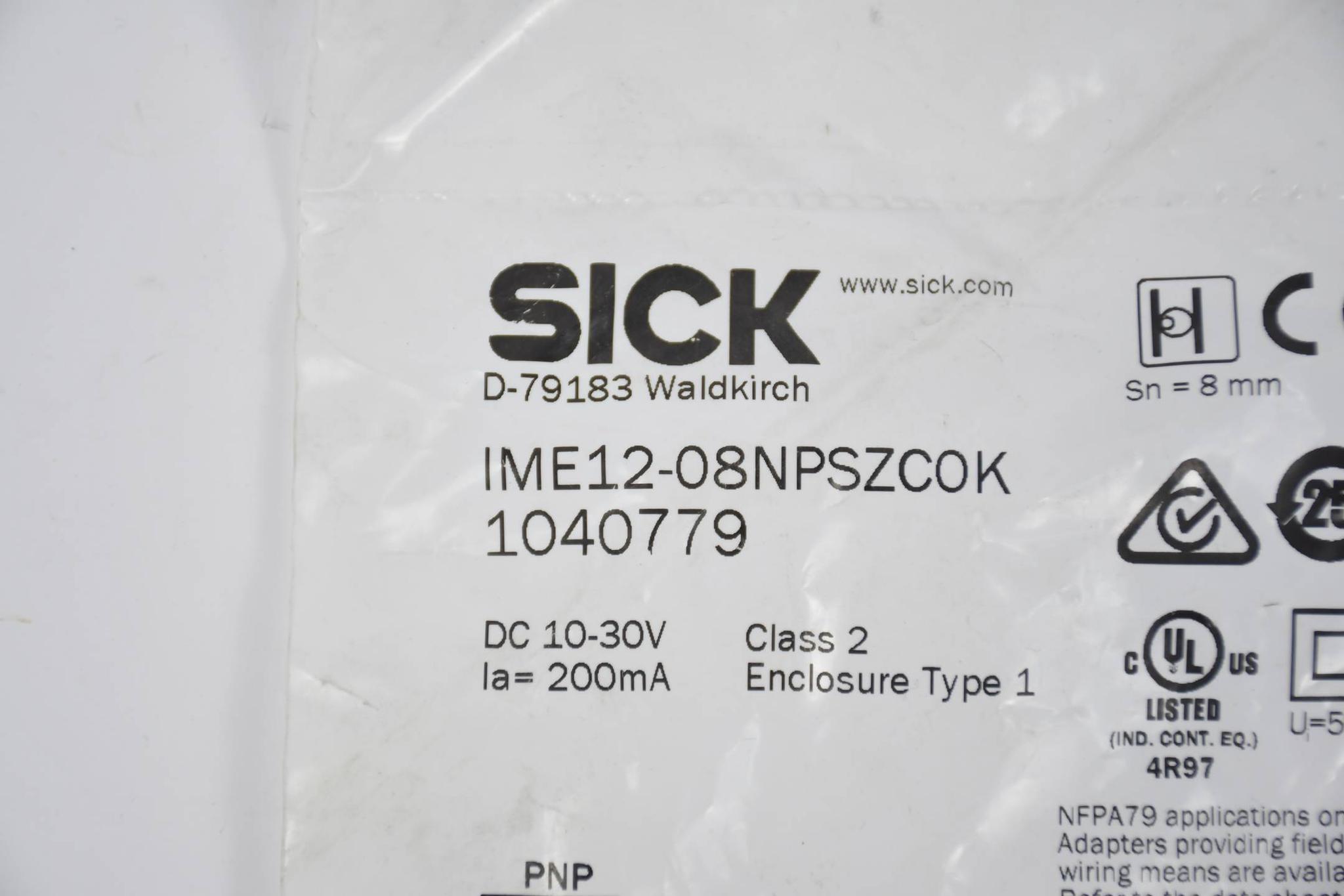 Produktfoto 2 von SICK Induktiver Näherungssensor IME12-08NPSZC0K ( 1040779 )