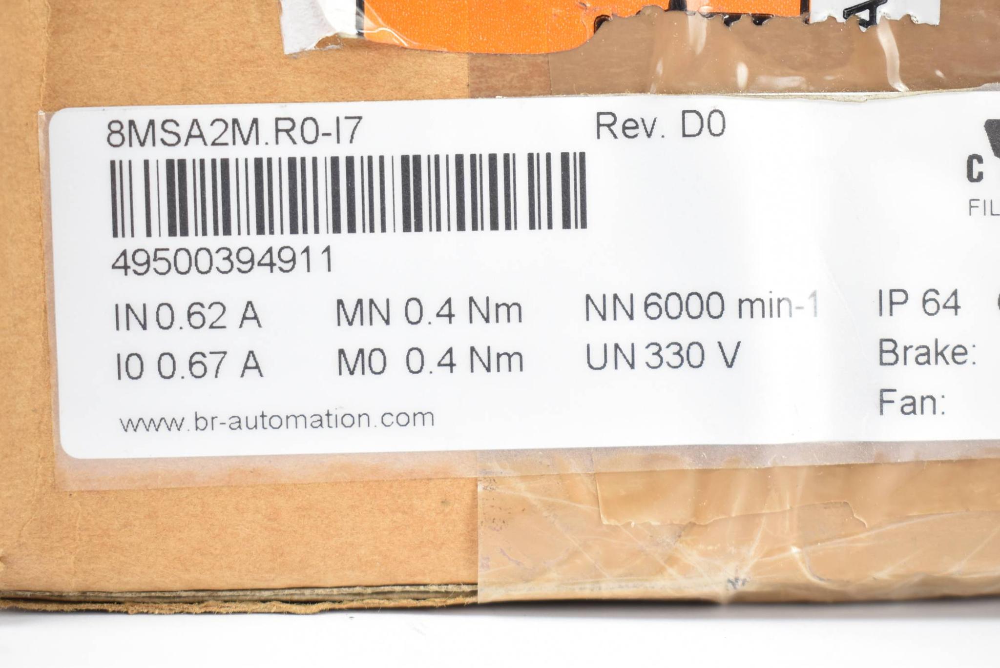 B&R Servomotor 8MSA2M.R0-I7 Rev.D0