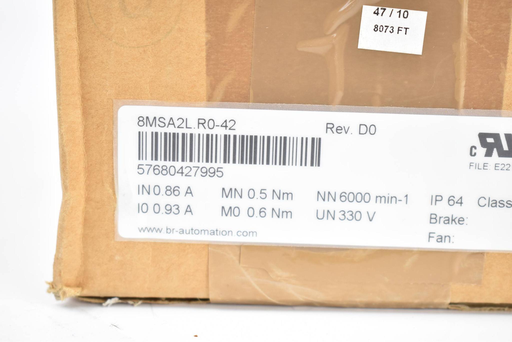 B&R Servomotor 8MSA2L.R0-42 Rev.D0