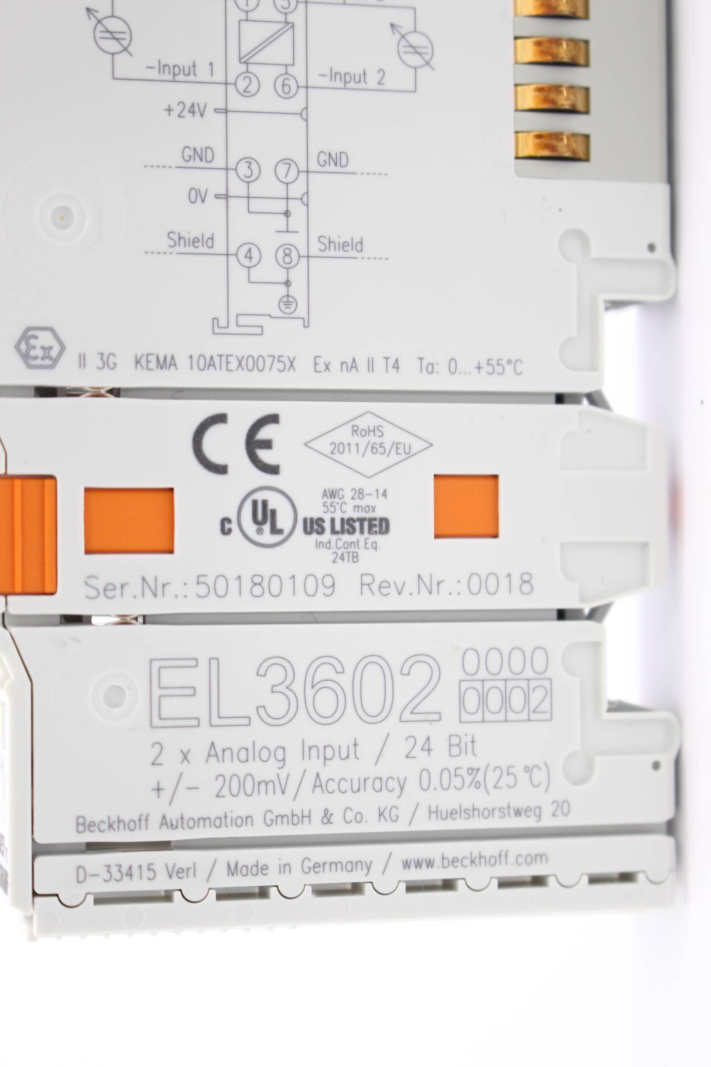 Produktfoto 2 von Beckhoff EtherCAT-Klemme EL3602-0002 ( EL 3602-0002 )