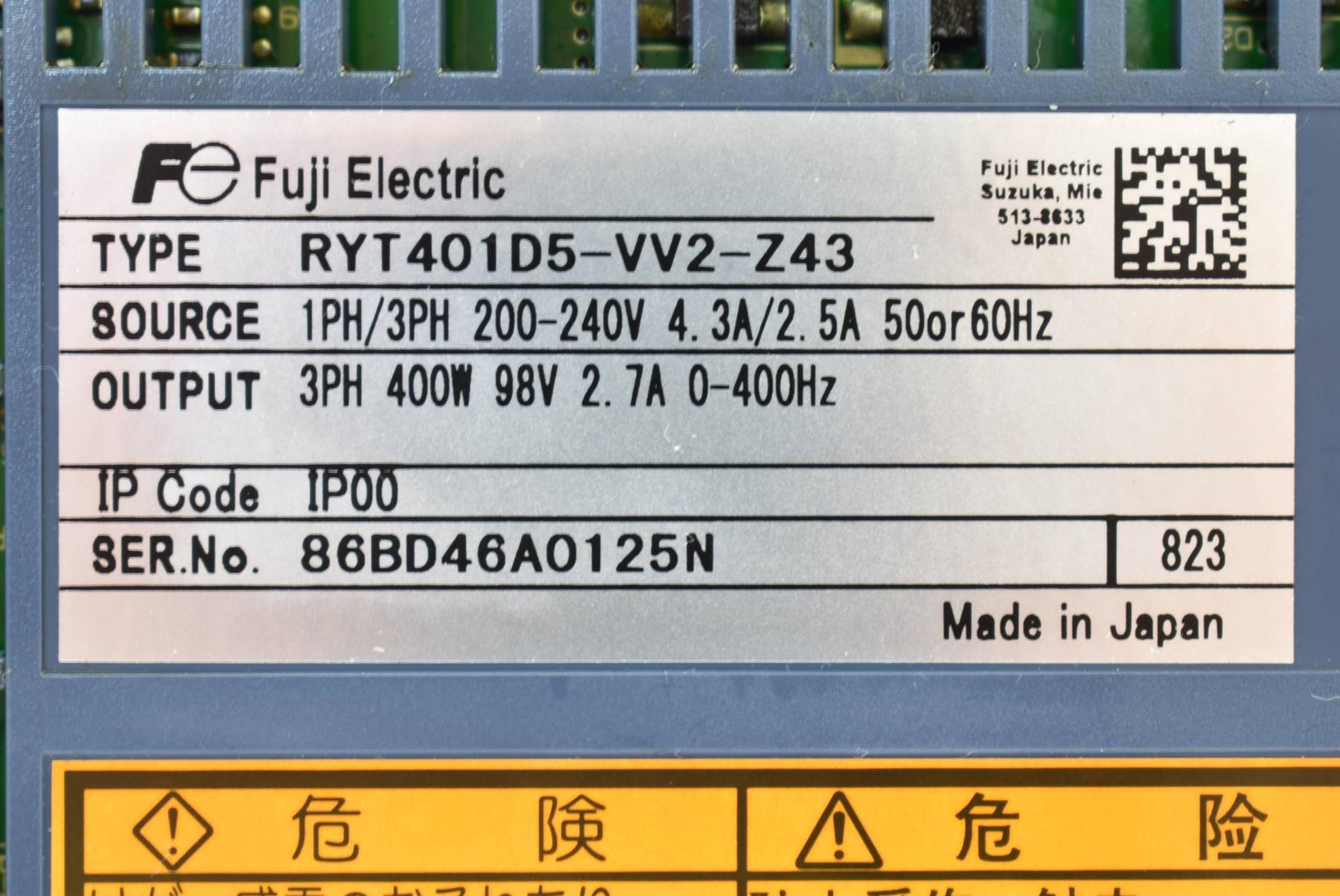 Produktfoto 3 von Fuji Electric Faldic Alpha 5 Servo Verstärker RYT401D5-VV2-Z43 ( RYT1204 )