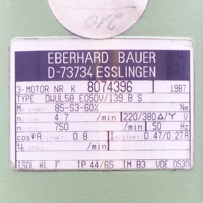 Produktfoto 2 von EBERHARD BAUER Getriebemotor DWUL58E050V/139 B S