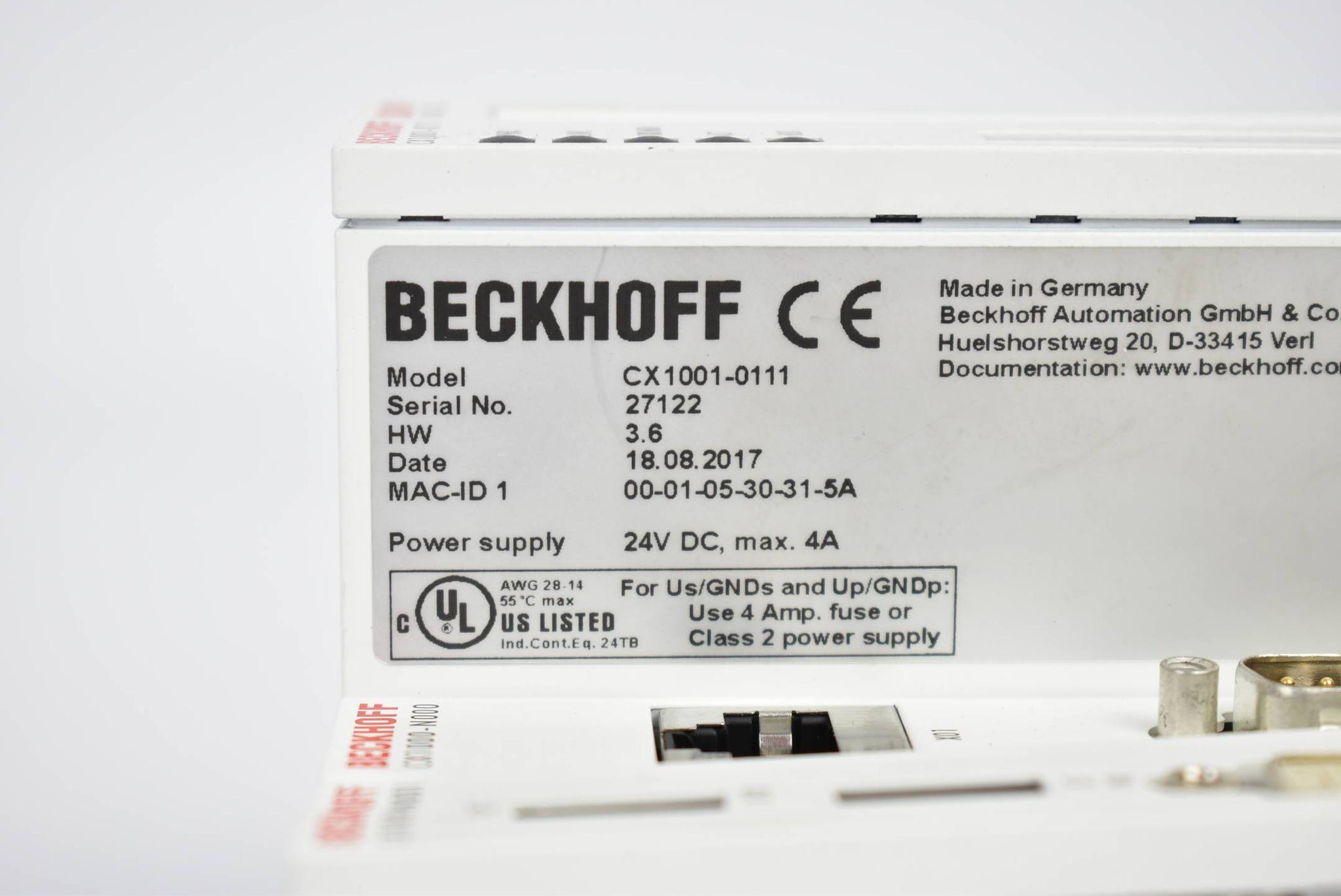 Produktfoto 4 von Beckhoff Steuerung CX1001-0111 + CX1000-Cool + CX1000-N000 + CX1000-N001