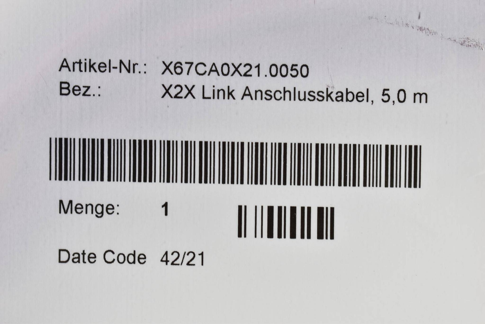 B&R automation X2X Link Anschlusskabel 5m X67CA0X21.0050