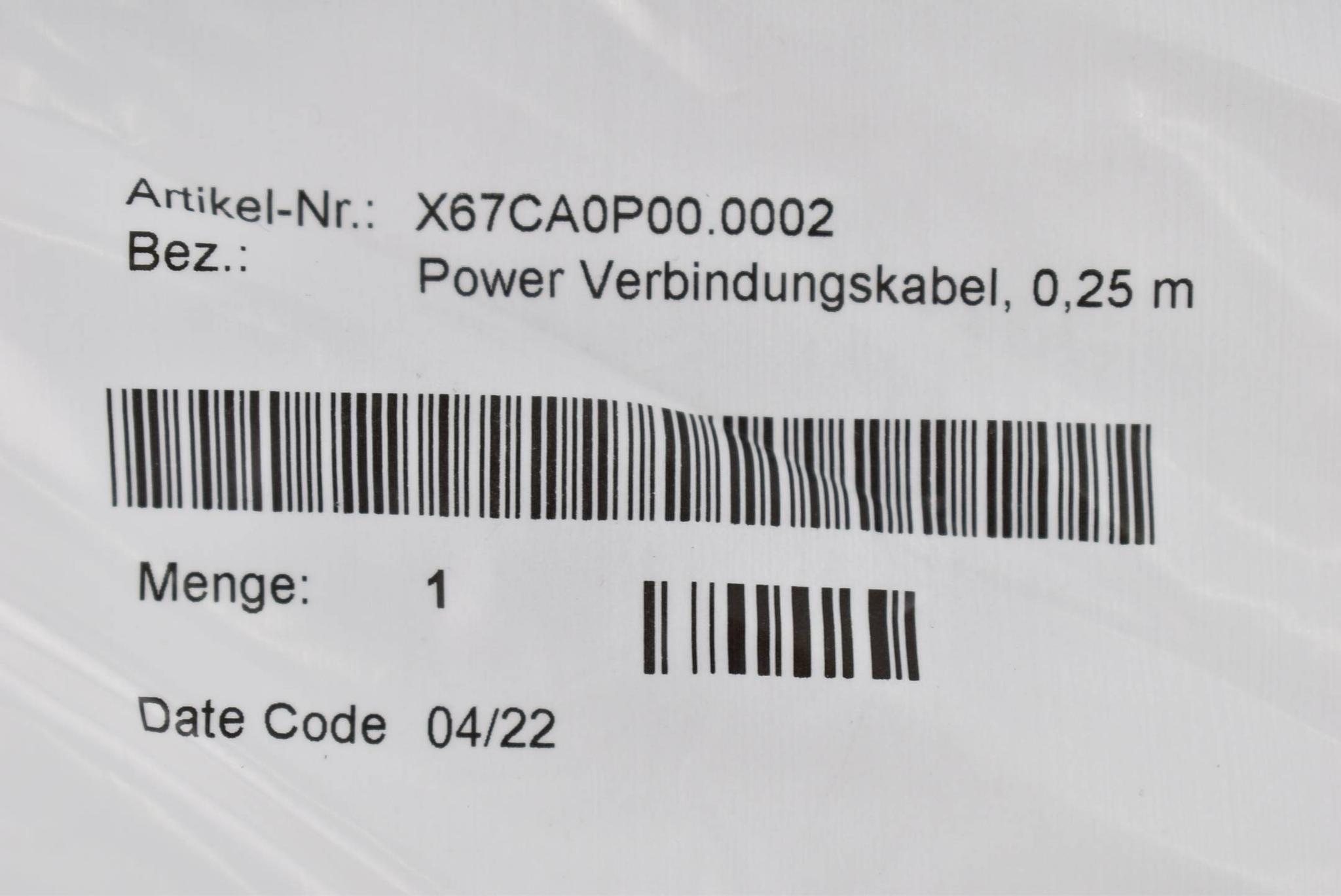 B&R automation Power Verbindungskabel 0,25m X67CA0P00.0002