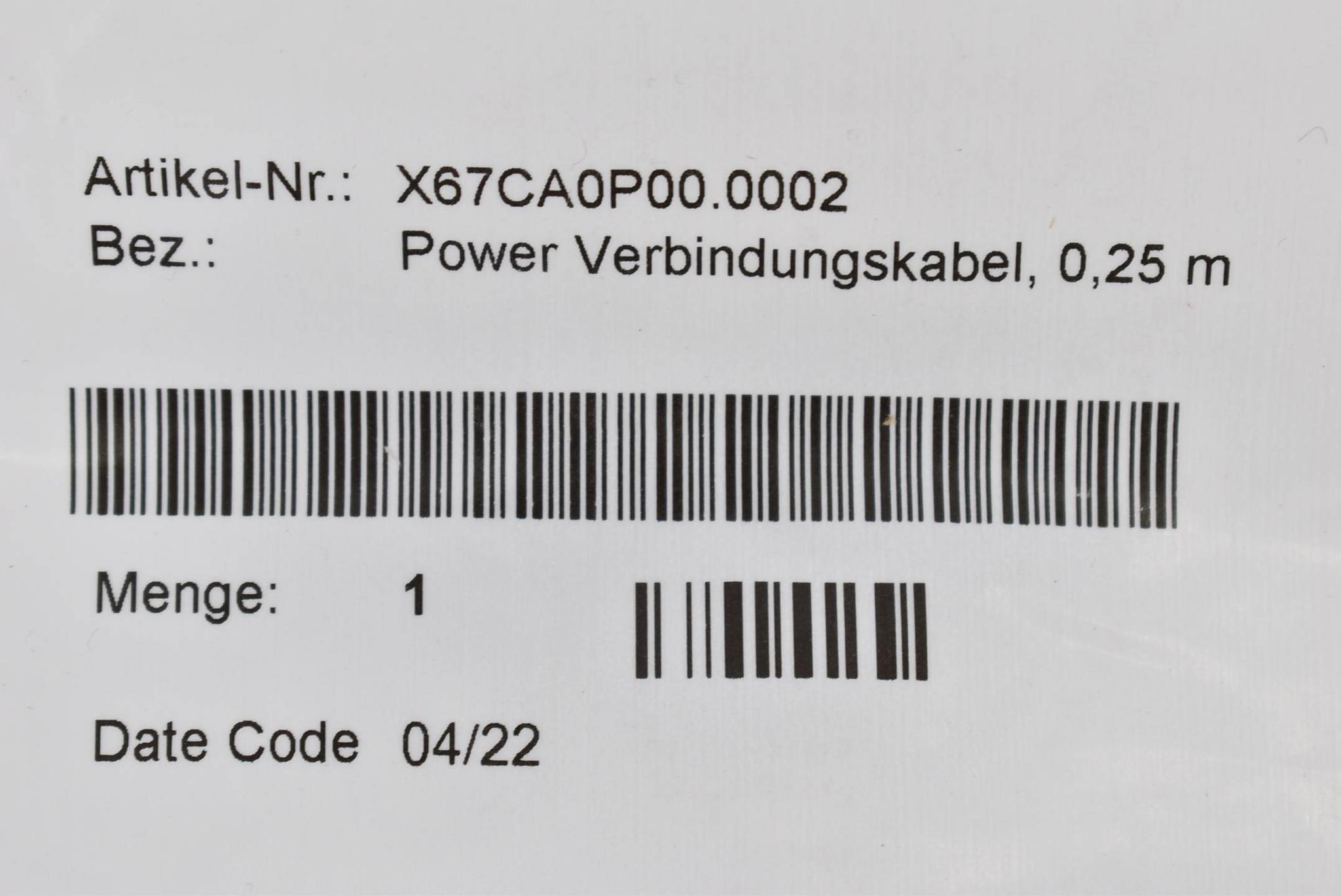 B&R automation Power Verbindungskabel 0,25m X67CA0P00.0002