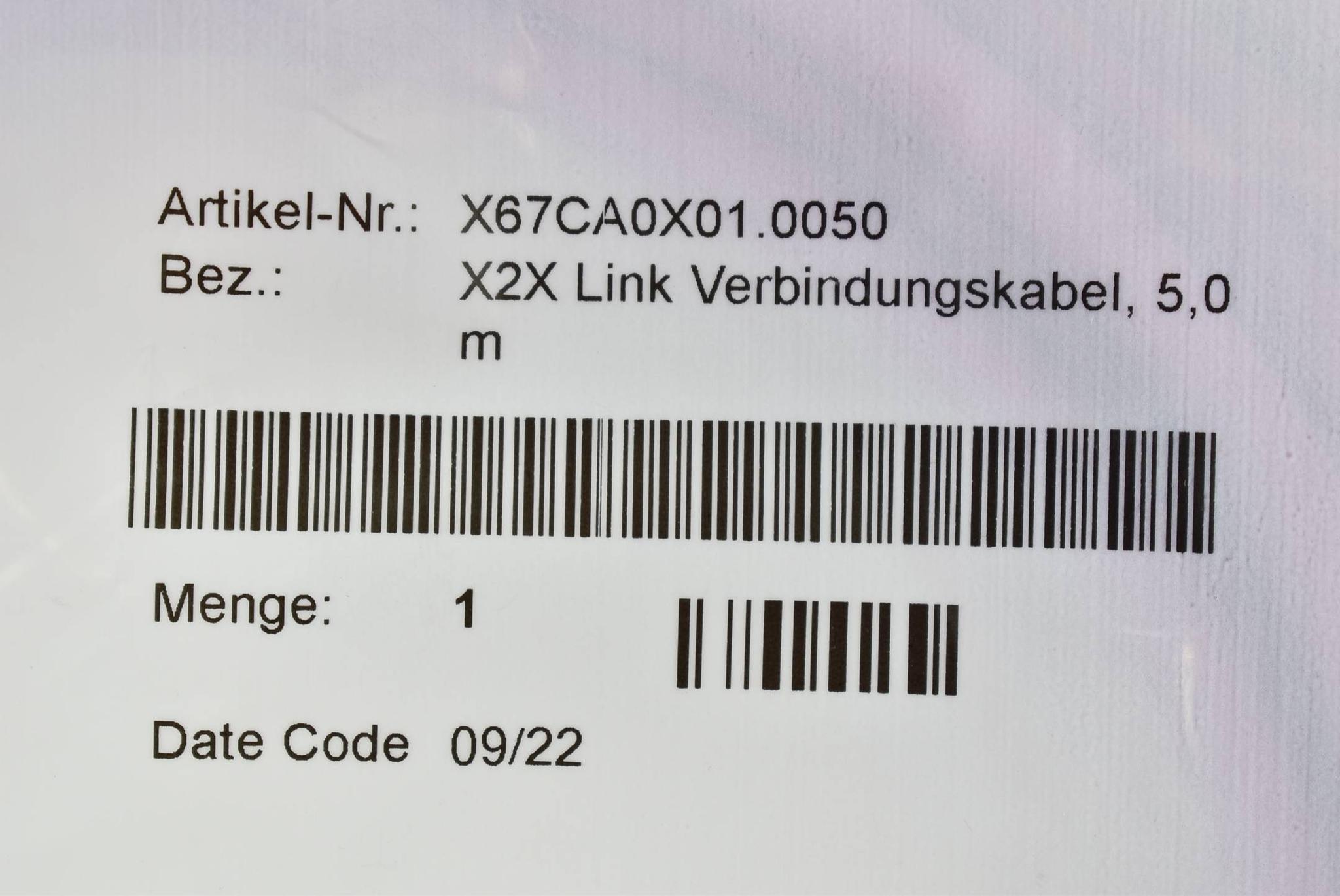 B&R automation X2X Link Verbindungskabel 5m X67CA0X01.0050