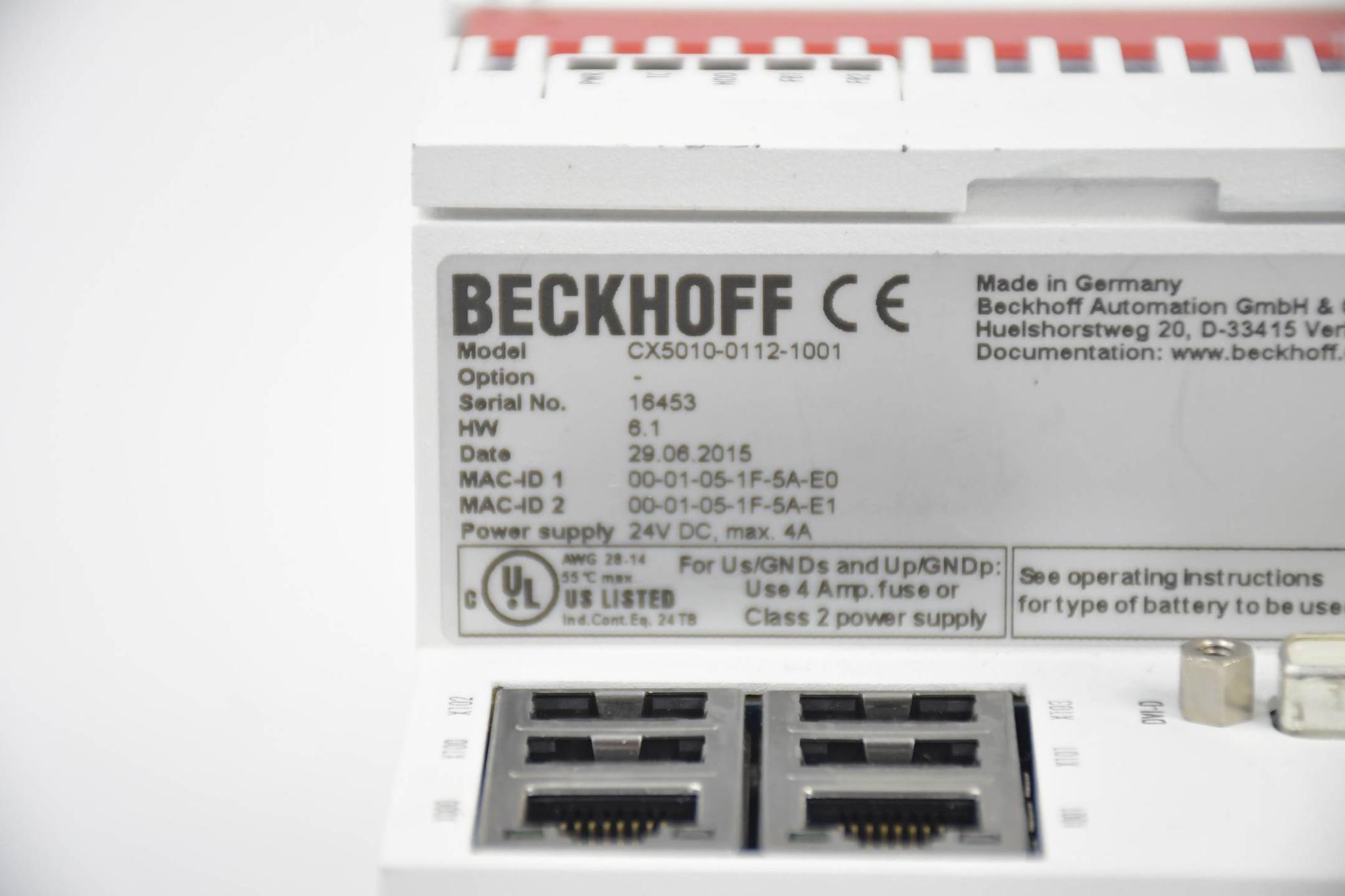 Produktfoto 2 von Beckhoff CPU Modul Embedded-PC CX5010 CX5010-0112-1001