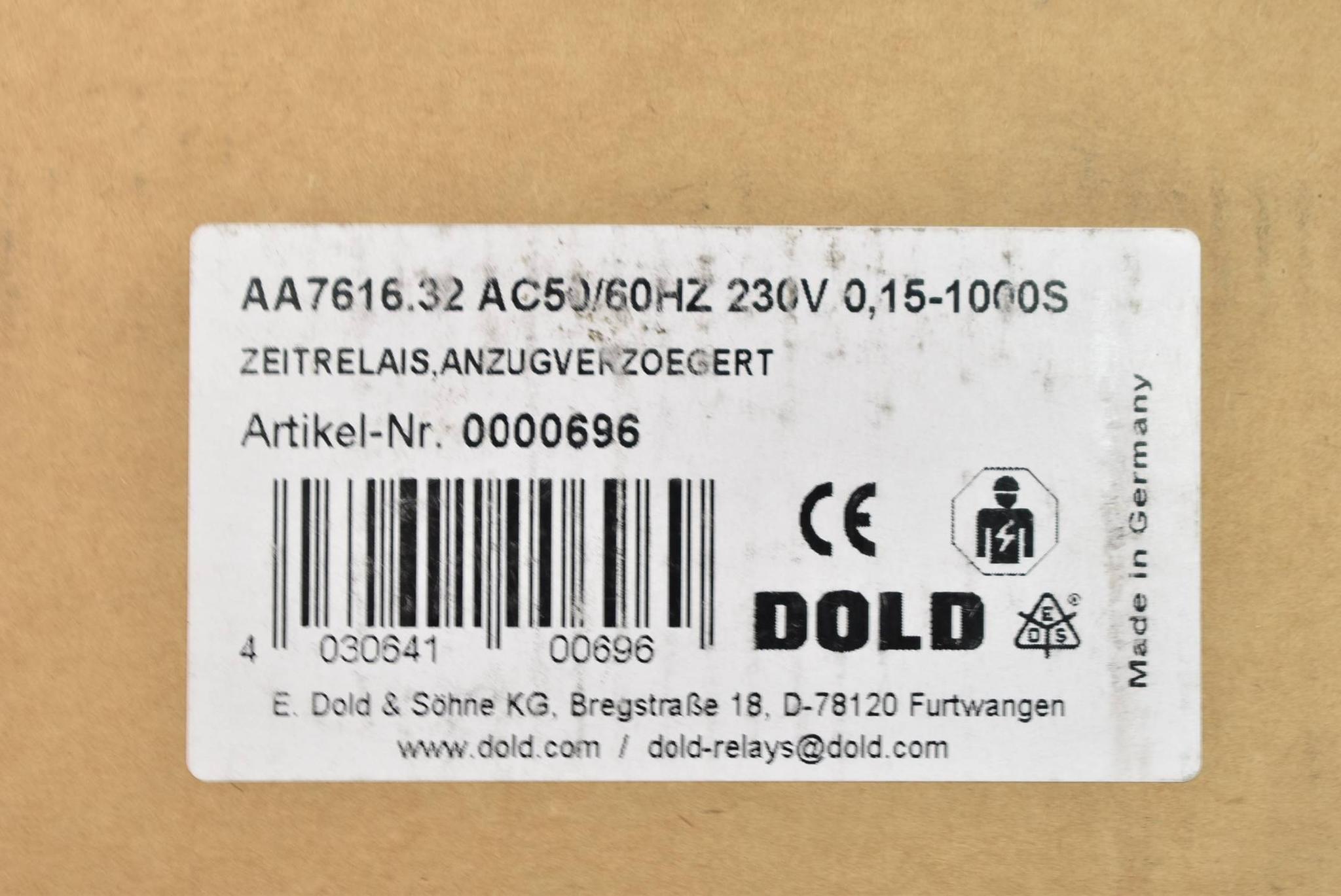 Produktfoto 2 von E.Dold & Söhne Zeitrelais AC 50/60Hz 230V 0,15-1000S AA7616.32 ( AA 7616.32 )