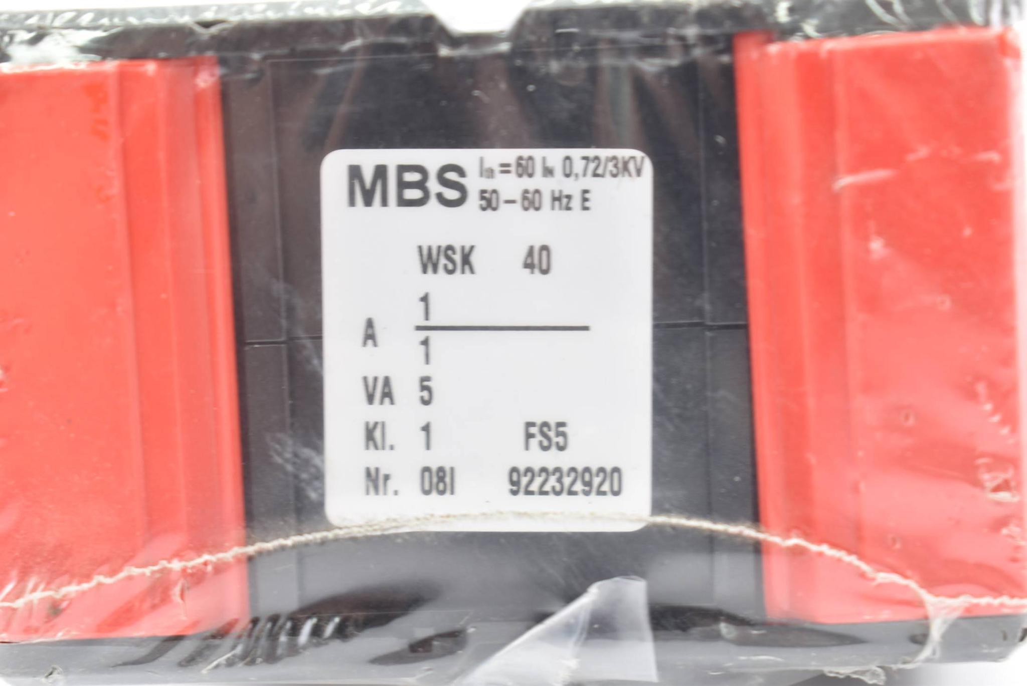 Produktfoto 2 von MBS Wickel-Stromwandler 0,72-3KV 50-60 Hz WSK 40