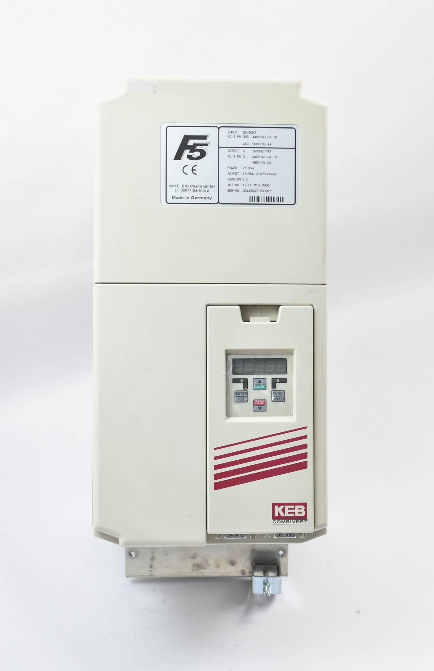 Produktfoto 1 von KEB combivert F5 Frequenzumrichter 17.F5.M1G-35G0 305-440V 18,5kW inkl. Keyboard