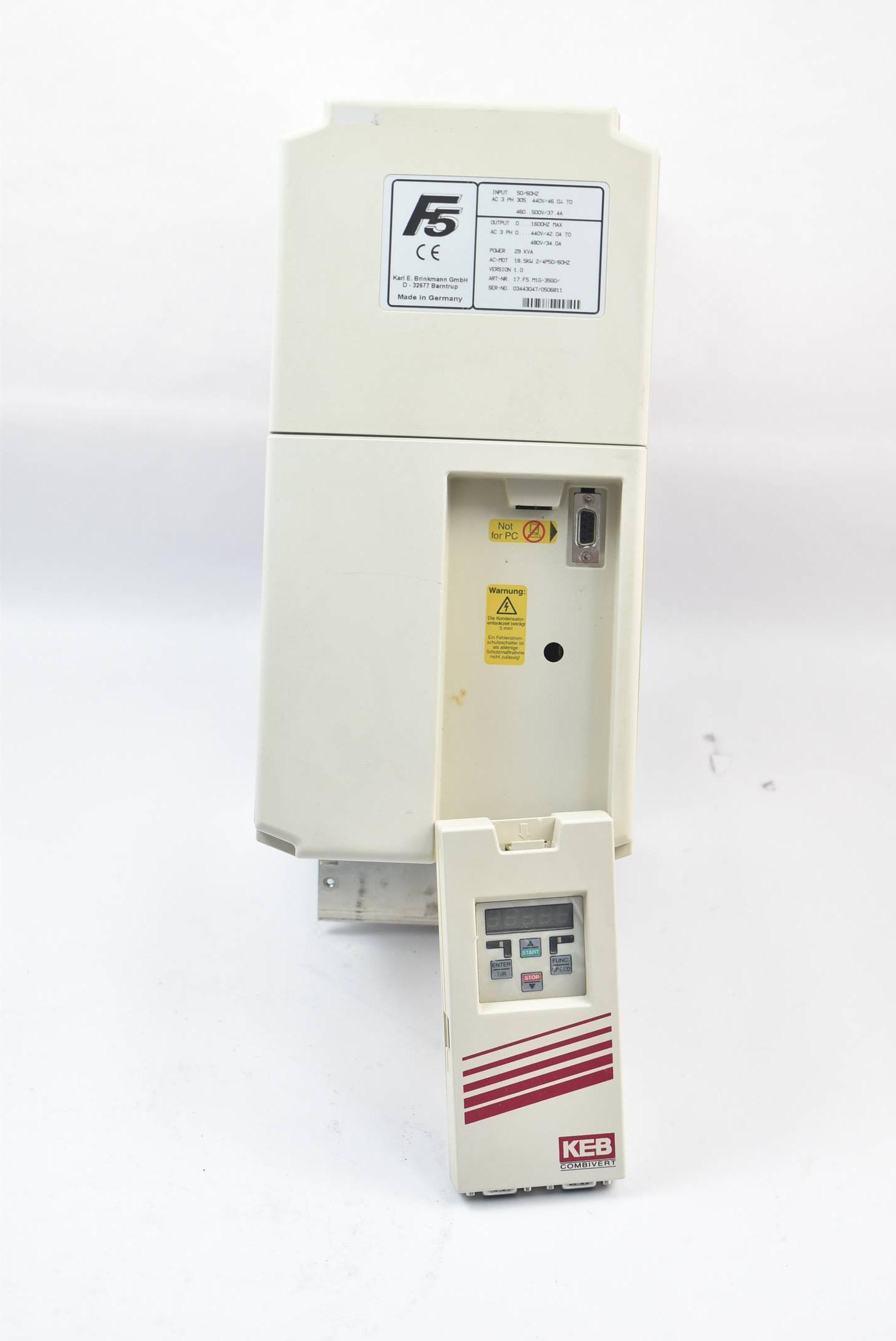 Produktfoto 2 von KEB combivert F5 Frequenzumrichter 17.F5.M1G-35G0 305-440V 18,5kW inkl. Keyboard