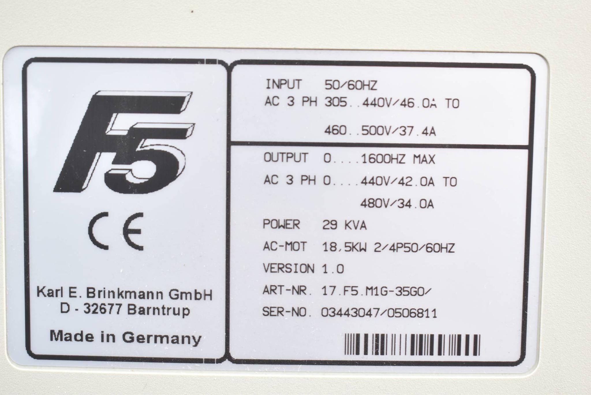 Produktfoto 4 von KEB combivert F5 Frequenzumrichter 17.F5.M1G-35G0 305-440V 18,5kW inkl. Keyboard