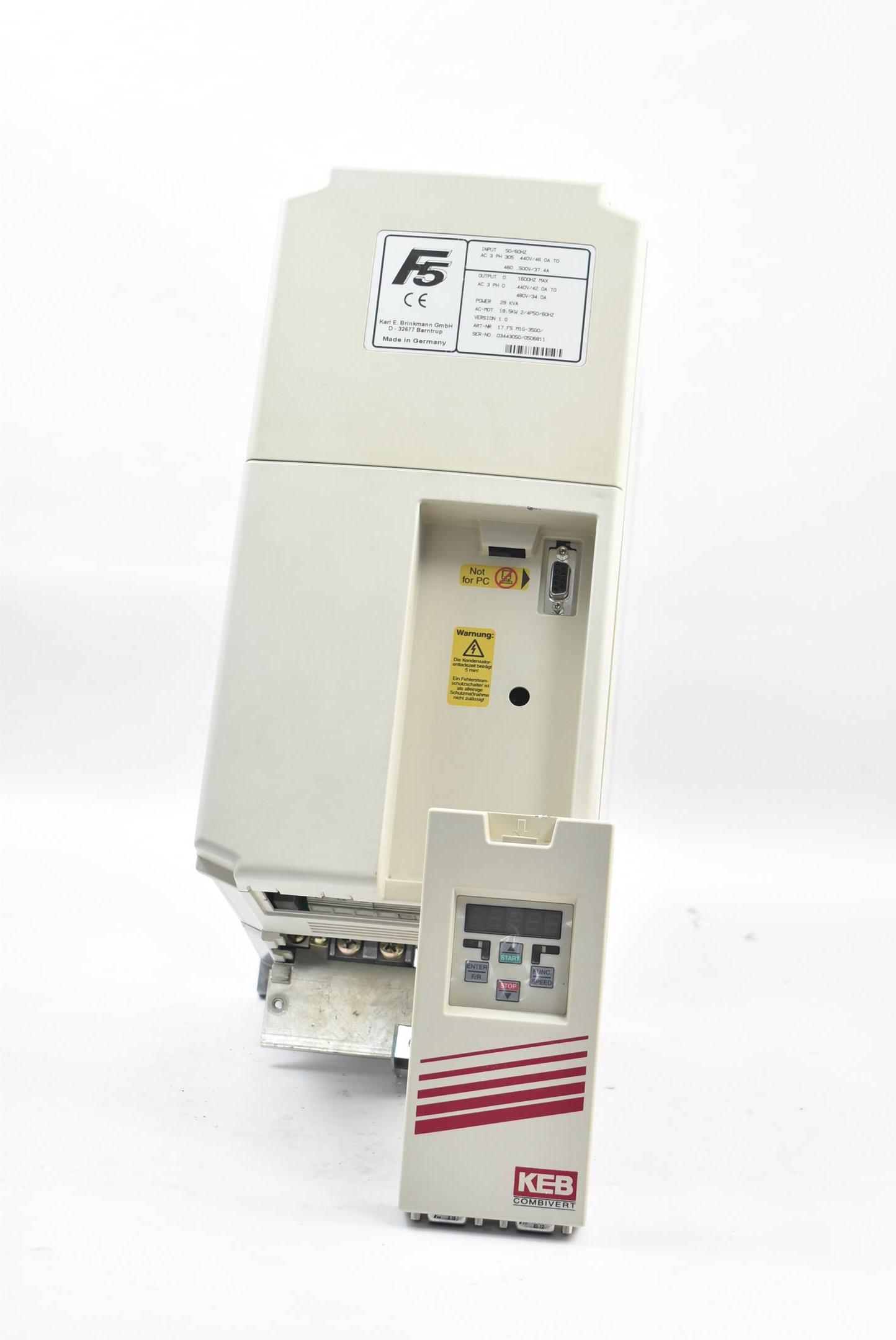 Produktfoto 1 von KEB combivert F5 Frequenzumrichter 18,5kW 17.F5.M1G.-35G0 inkl. Keyboard