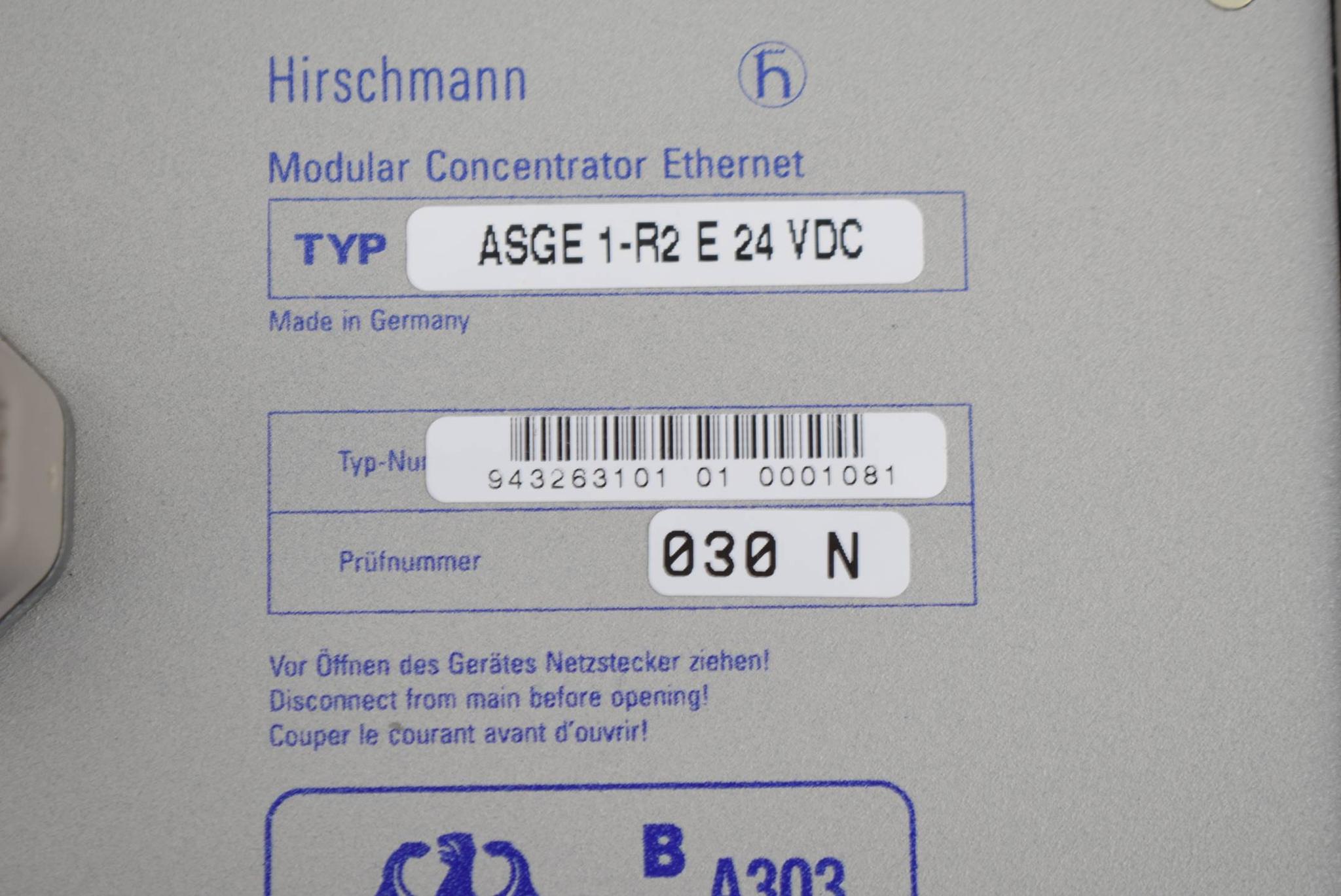 Produktfoto 3 von Hirschmann Modular Concentrator Ethernet ASGE 1-R2 E 24 VDC