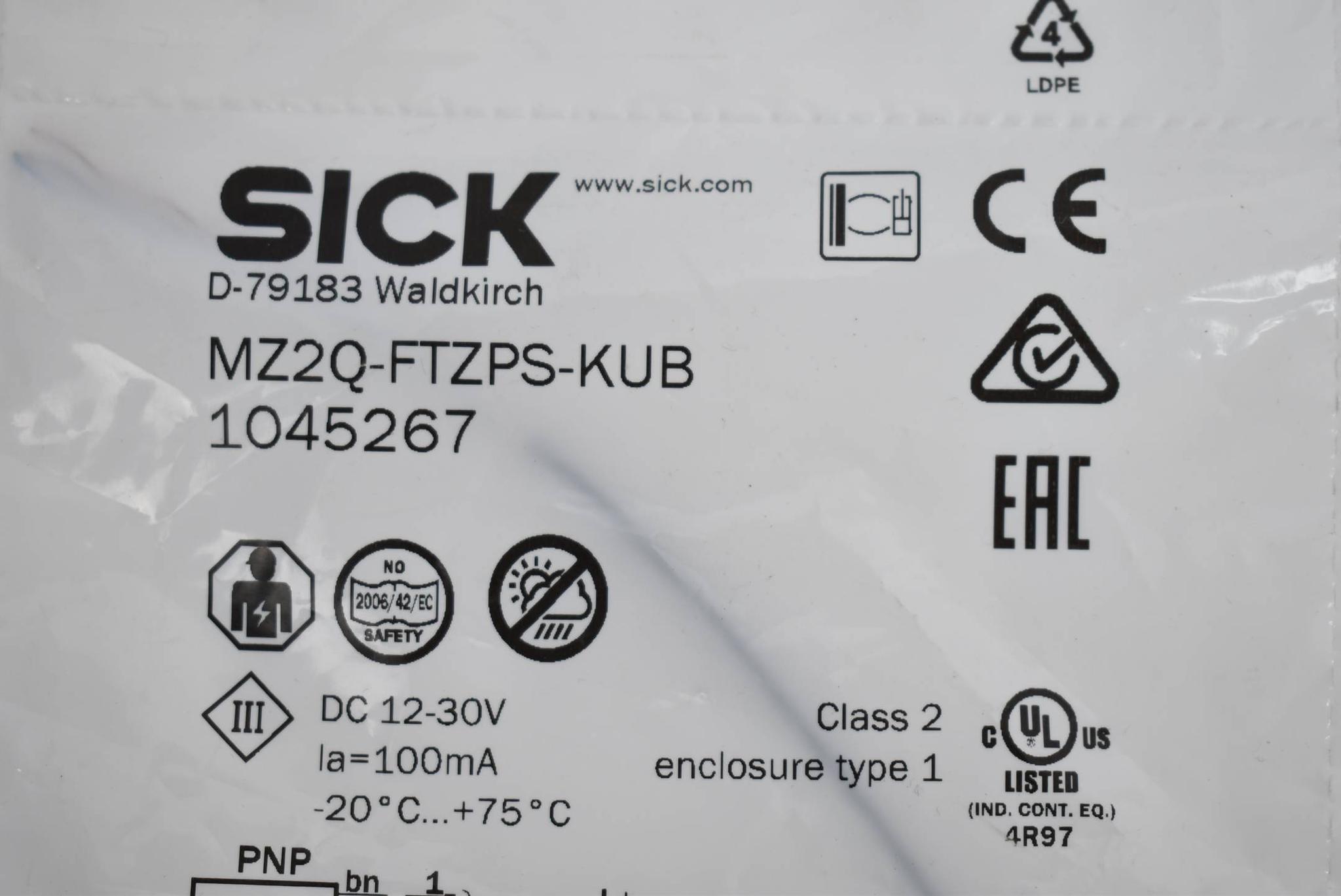 Produktfoto 2 von Sick Sensor für T-Nut-Zylinder DC 12-30V 100mA MZ2Q-FTZPS-KUB ( 1045267 )