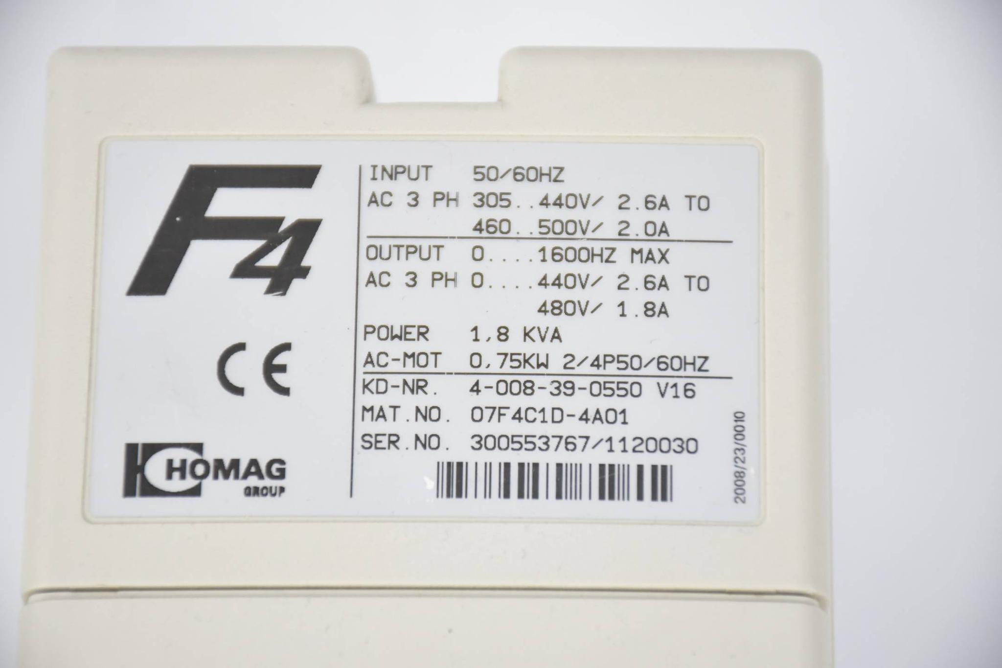 Produktfoto 3 von KEB Combivert F4 Frequenzumrichter 07.F4.C1D-4A01 ( 07F4C1D4A01 ) 1.8 KVA