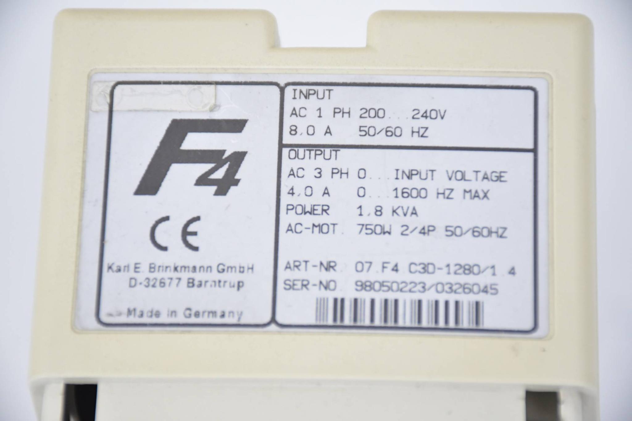 Produktfoto 4 von KEB Combivert F4 Frequenzumrichter 07.F4.C3D-1280/1.4 / 07F4C3D1280/1.4 1.8KVA