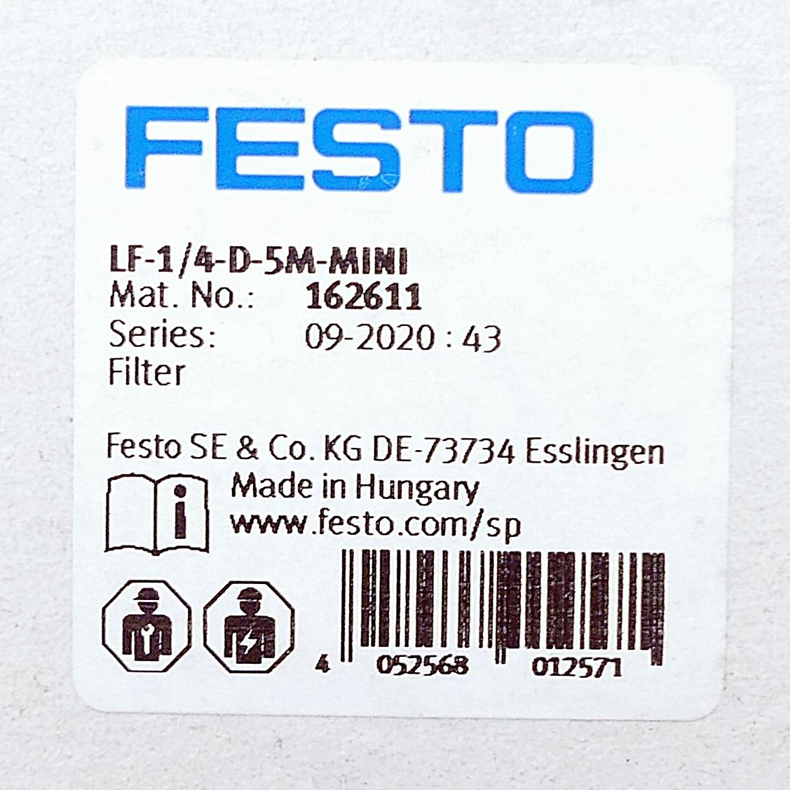 Produktfoto 2 von FESTO filter LF-1/4-D-5M-MINI