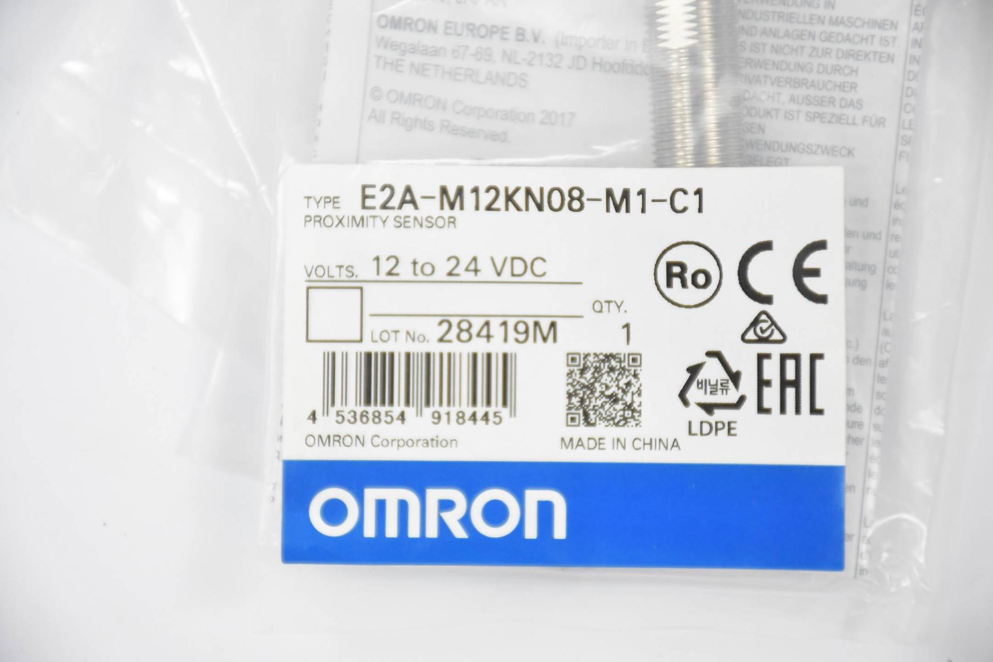 Produktfoto 1 von Omron Proximity Sensor 12 zu 24 VDC E2A-M12KN08-M1-C1