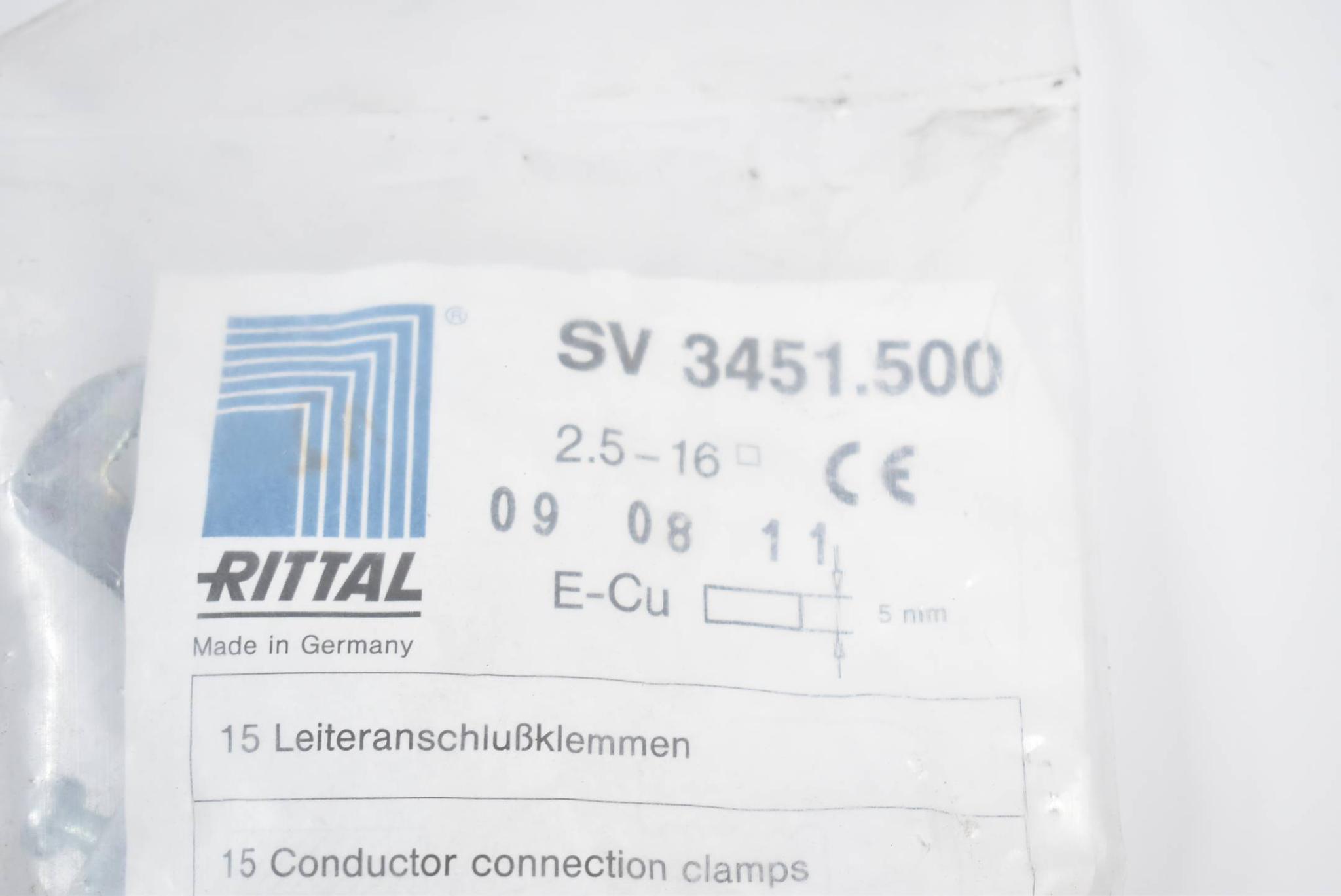 Rittal 15 Leiteranschlußklemmen E-Cu 5mm SV 3451.500