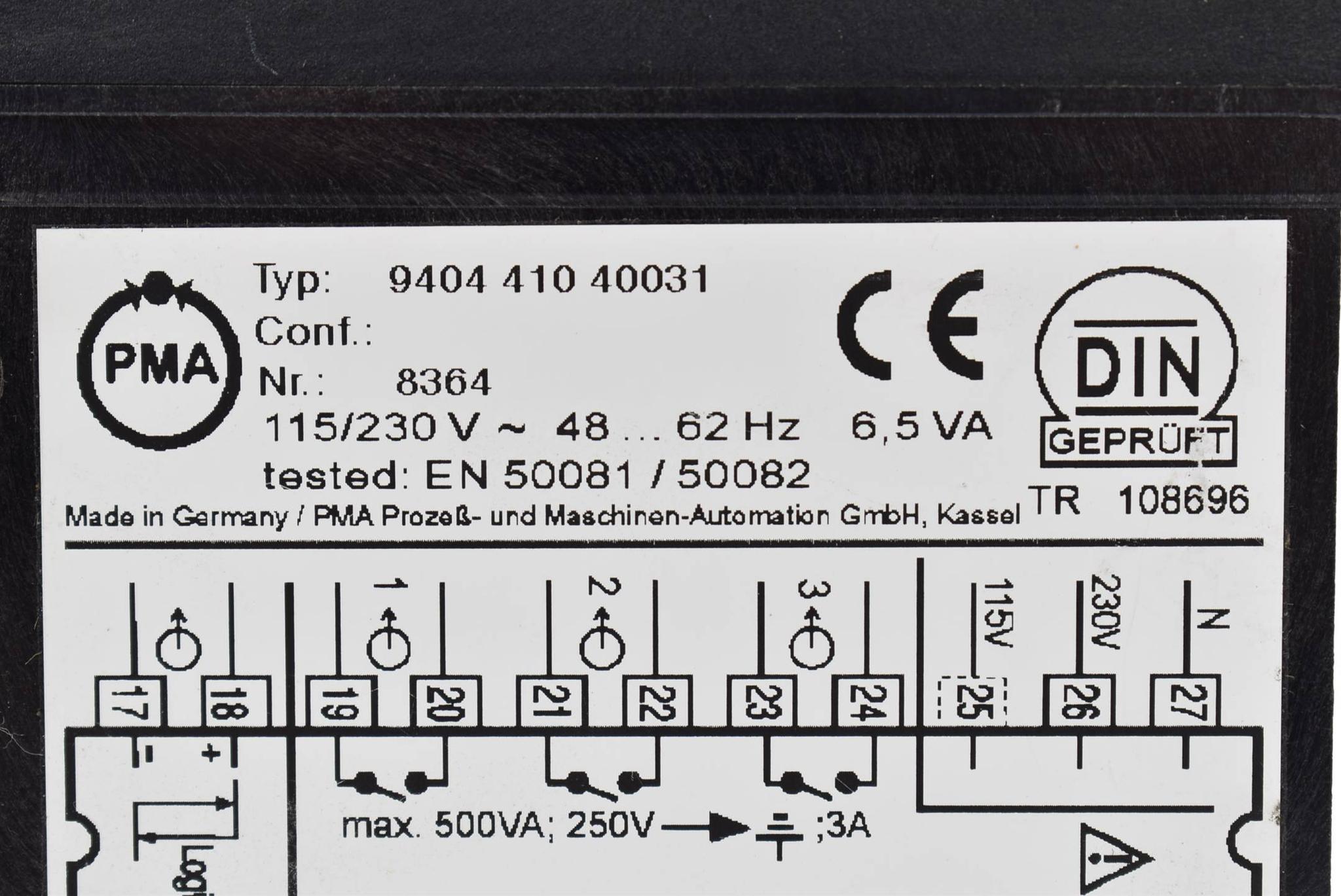 Produktfoto 2 von PMA Industrieregler 115/230V 48-62Hz 6,5VA 9404 410 40031 ( 8364 )