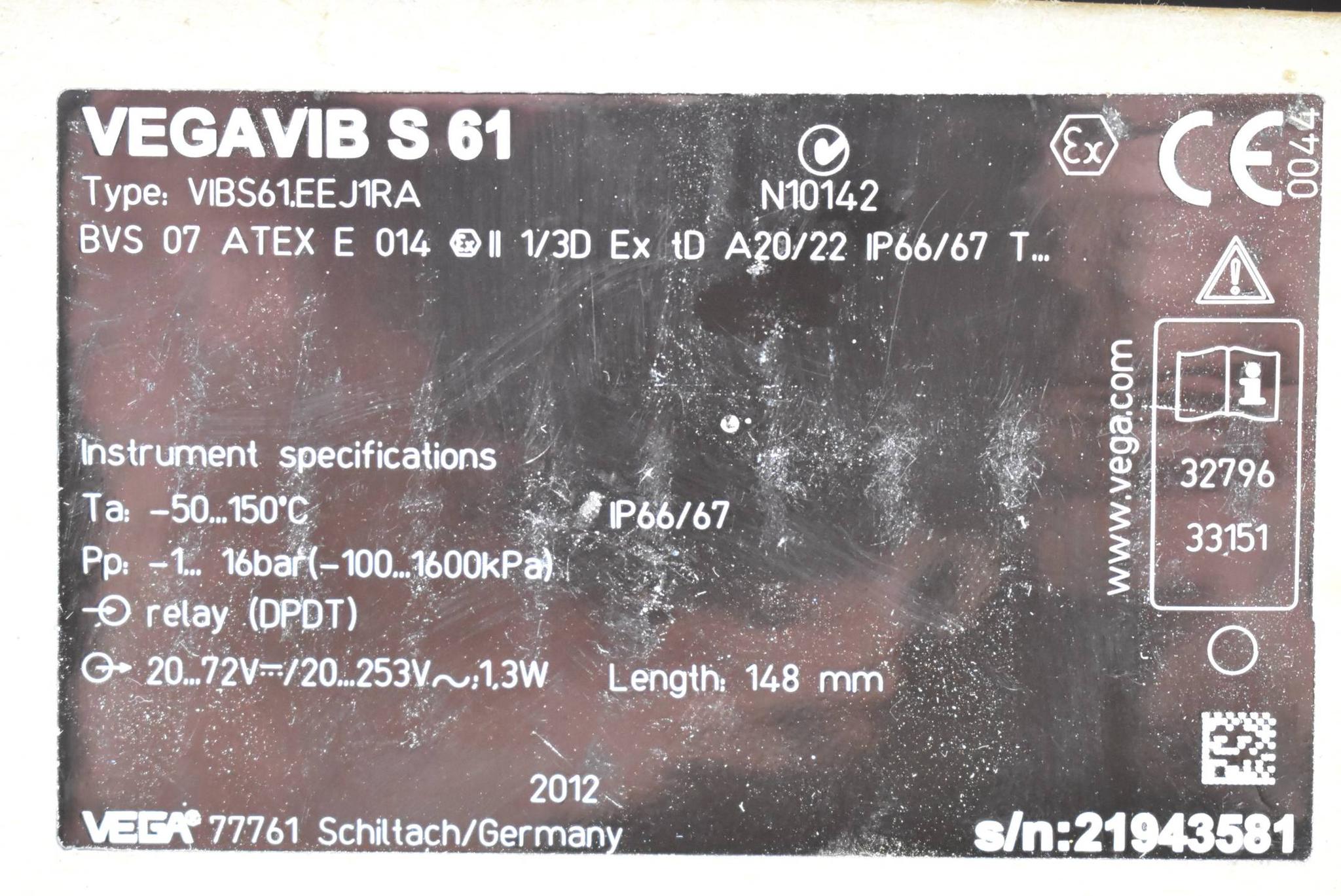 Produktfoto 4 von VEGA Vegabib S 61 Niveausensor VIBS61.EEJ1RA