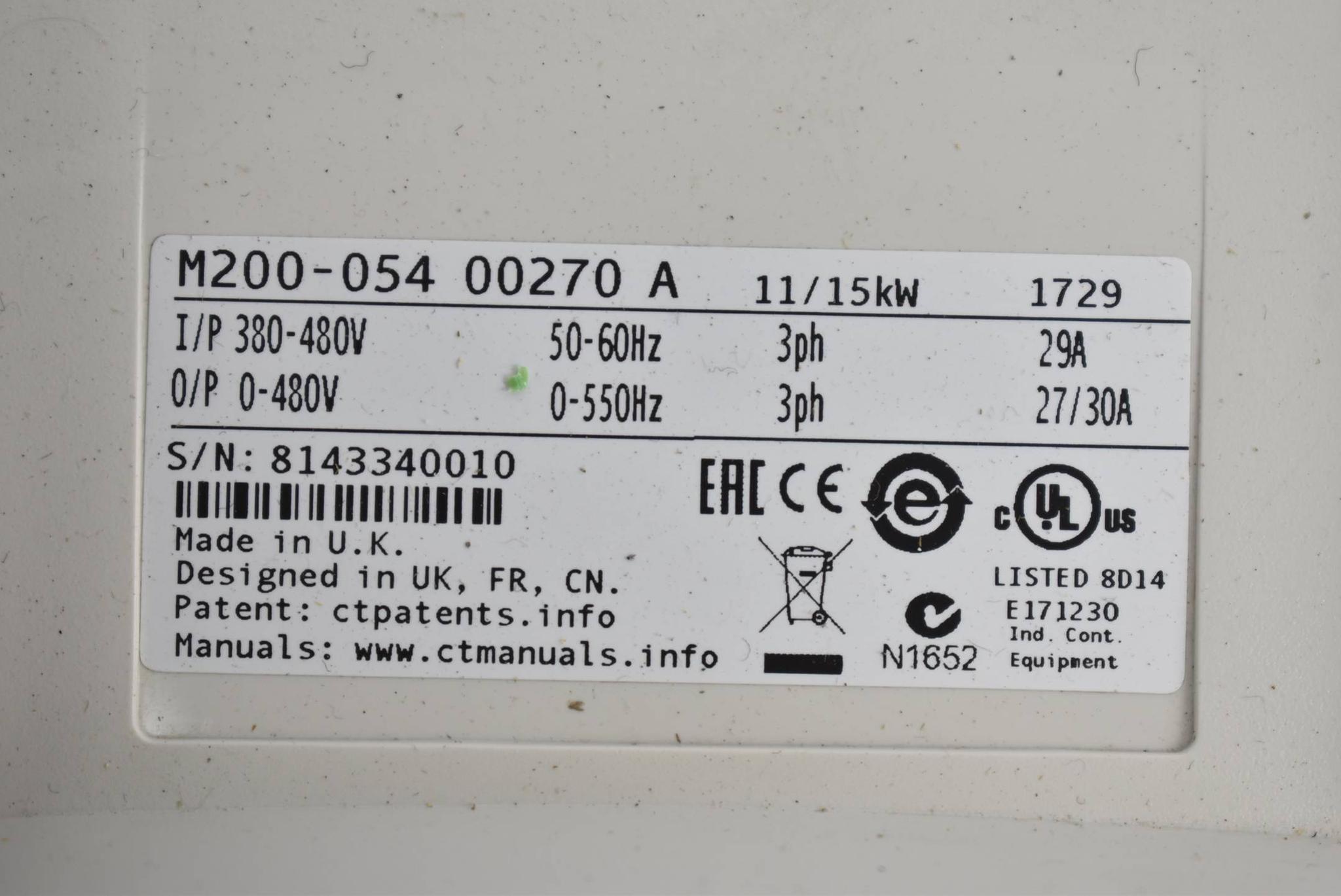 Produktfoto 4 von Emerson / Nidec Unidrive M200 M200-054 00270 A ( 11/15kW 380-480V 50-60Hz )