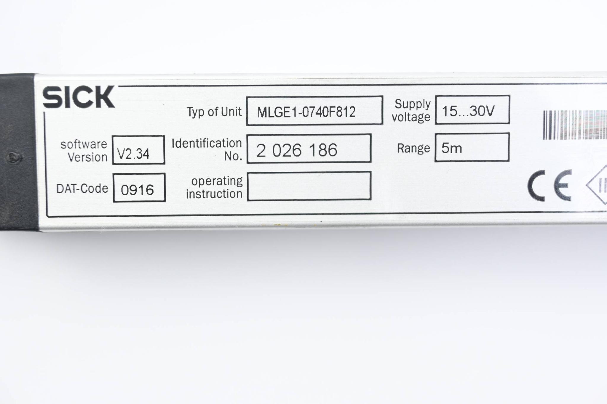 Produktfoto 2 von Sick Lichtschranke Empfänger MLG MLGE1-0740F812 ( 2026186 )