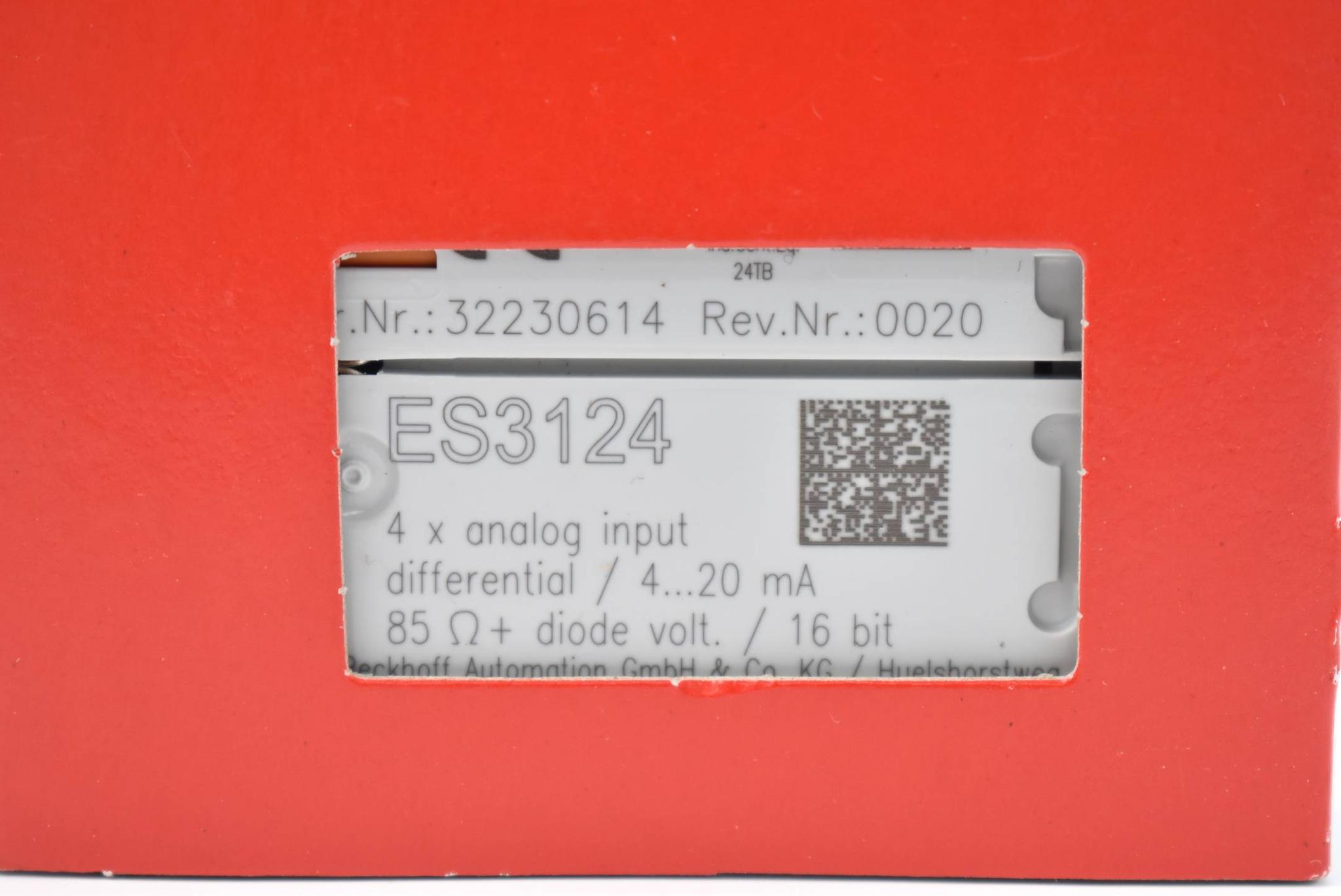 Produktfoto 1 von Beckhoff EtherCAT-Klemme 4-Kanal-Analog-Eingang ES3124 ( ES 3124 )