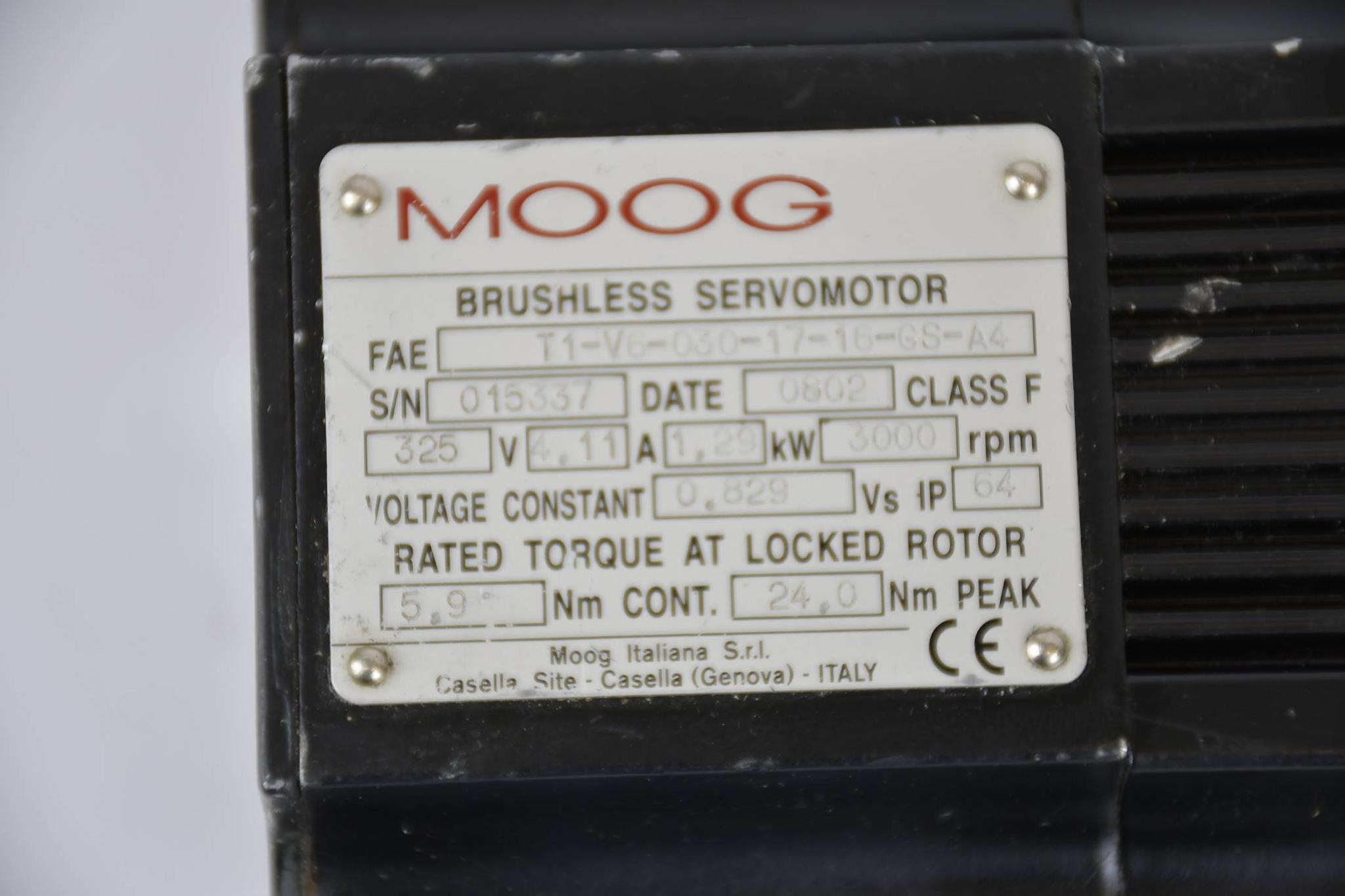 Produktfoto 2 von Moog Fastact T/F Brushless Servormotor T1-V6-030-17-16-GS-A4