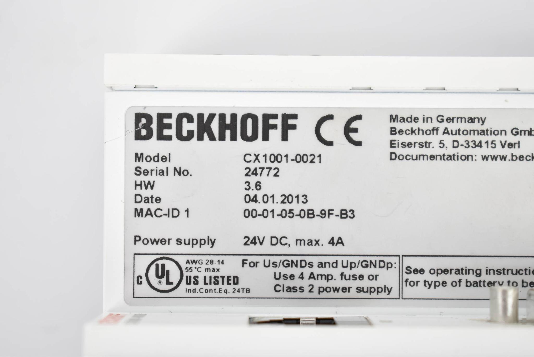 Produktfoto 3 von Beckhoff CX1001-0021 + CX1000-COOL + CX1000-N000