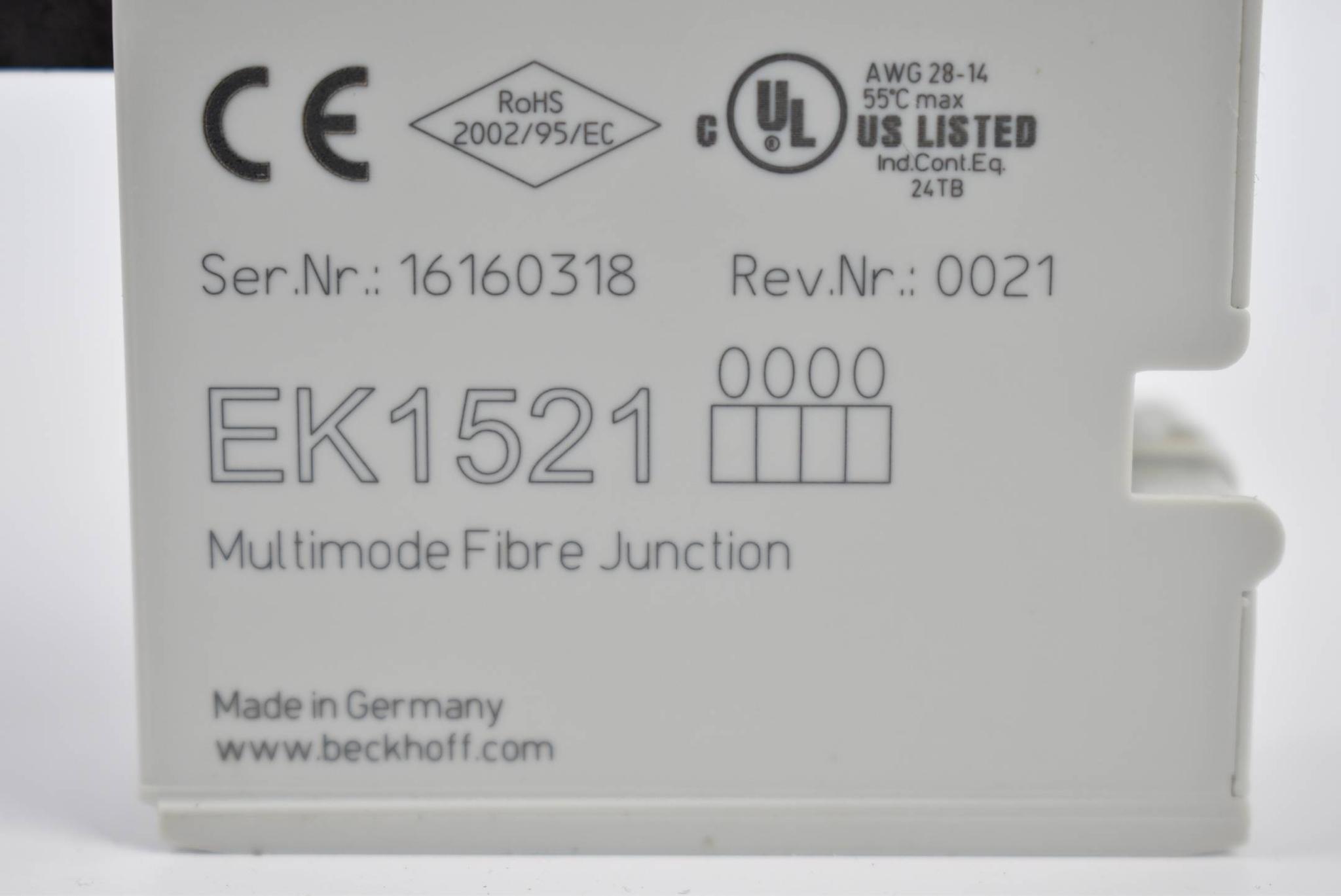 Produktfoto 2 von Beckhoff EtherCAT Multimode Fibre Junction EK1521 ( EK 1521 )