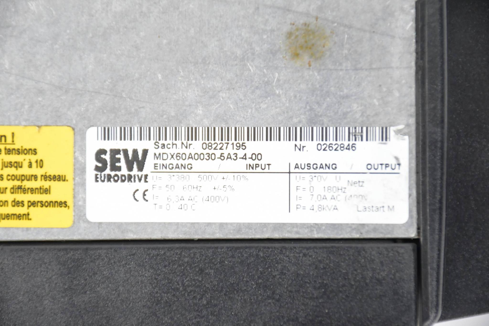 Produktfoto 5 von SEW Eurodrive MDV60A0030-5A3-4-00 / 826483X inkl. MDX60A0030-5A34-00 / 8227195