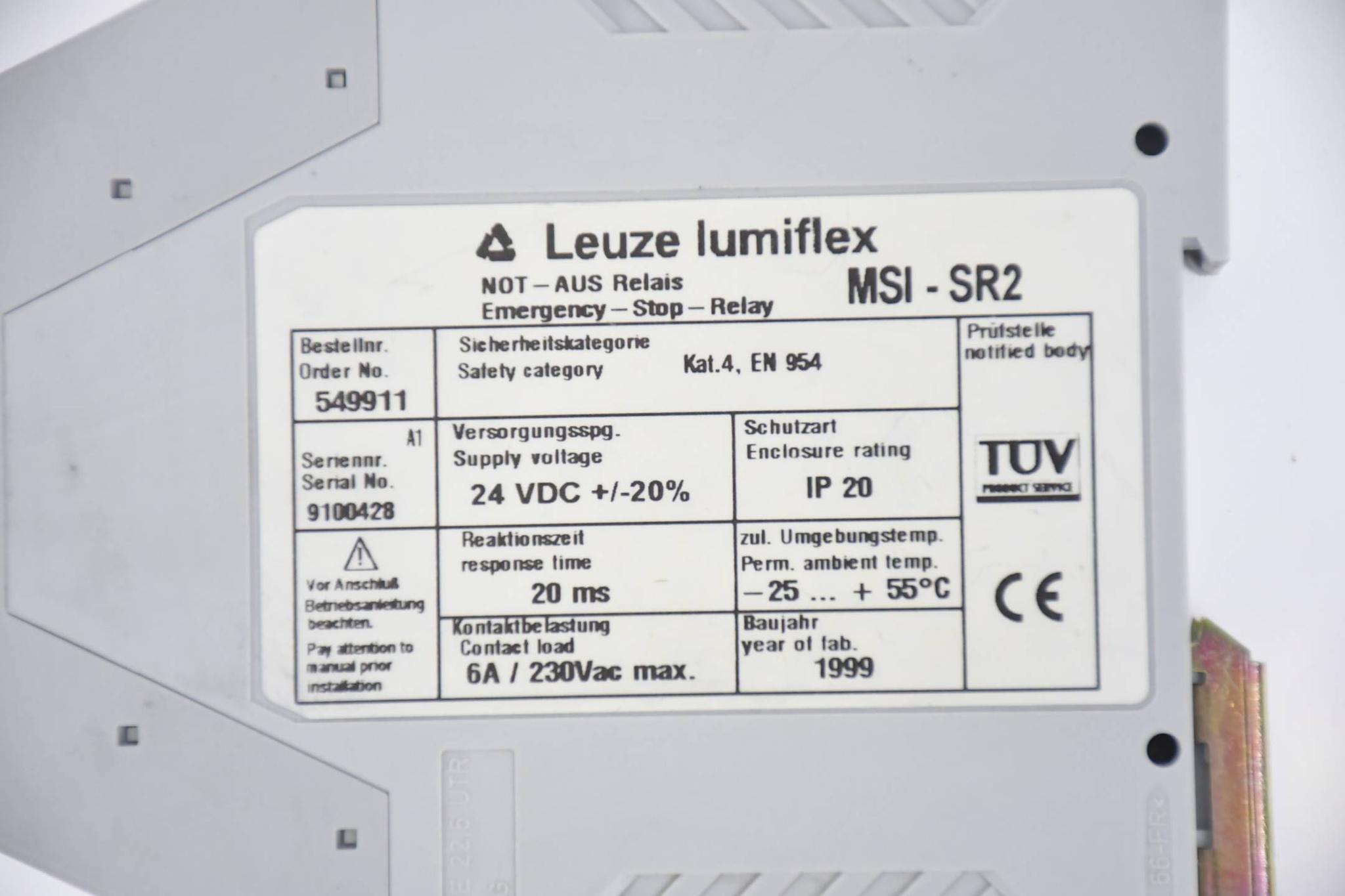 Produktfoto 2 von Leuze lumiflex Sicherheits-Schaltgerät MSI-SR2 ( 549911 )