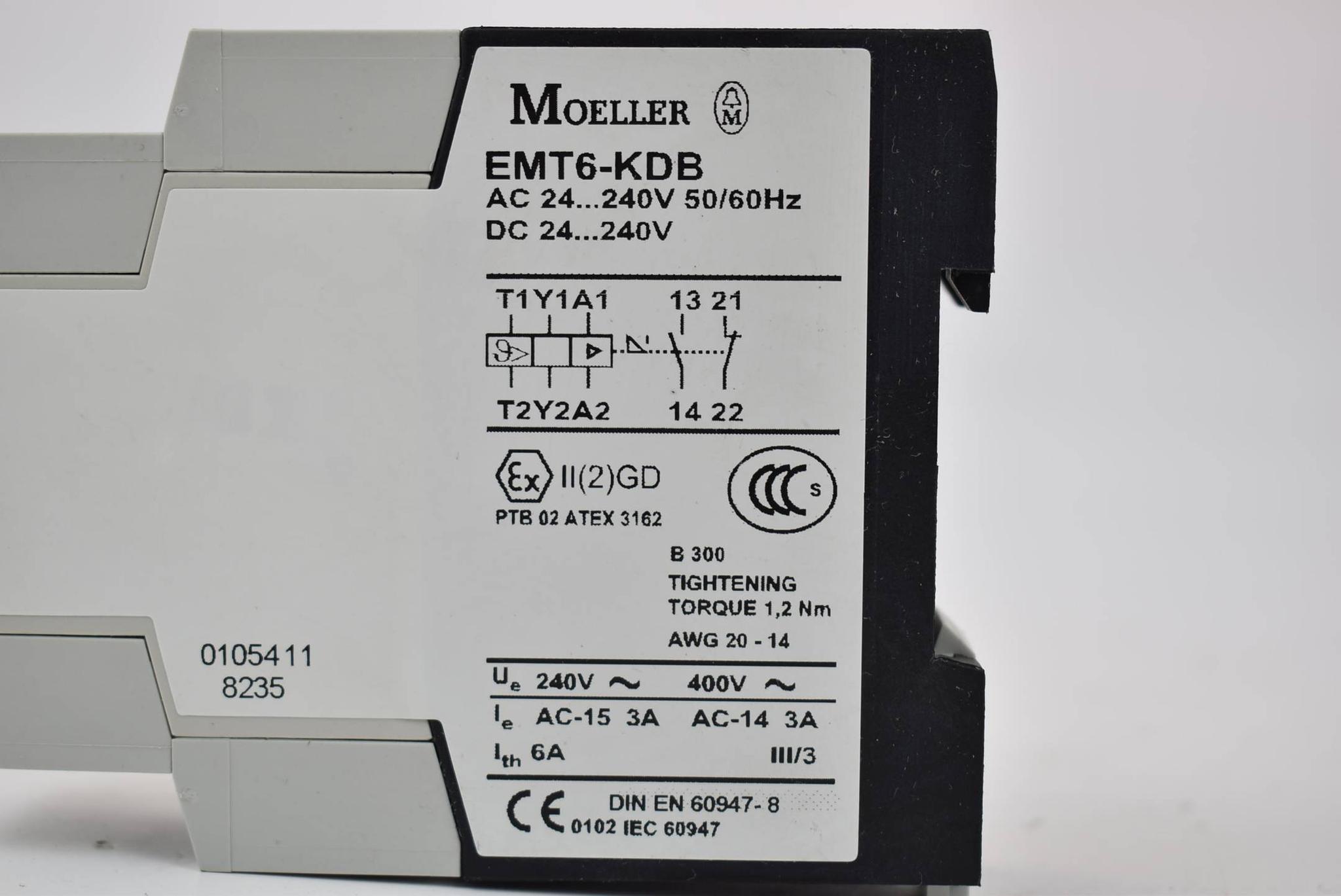 Produktfoto 2 von Moeller Thermistor Maschinenschutzrelais 24-240V AC/DC 50/60Hz EMT6-KDB