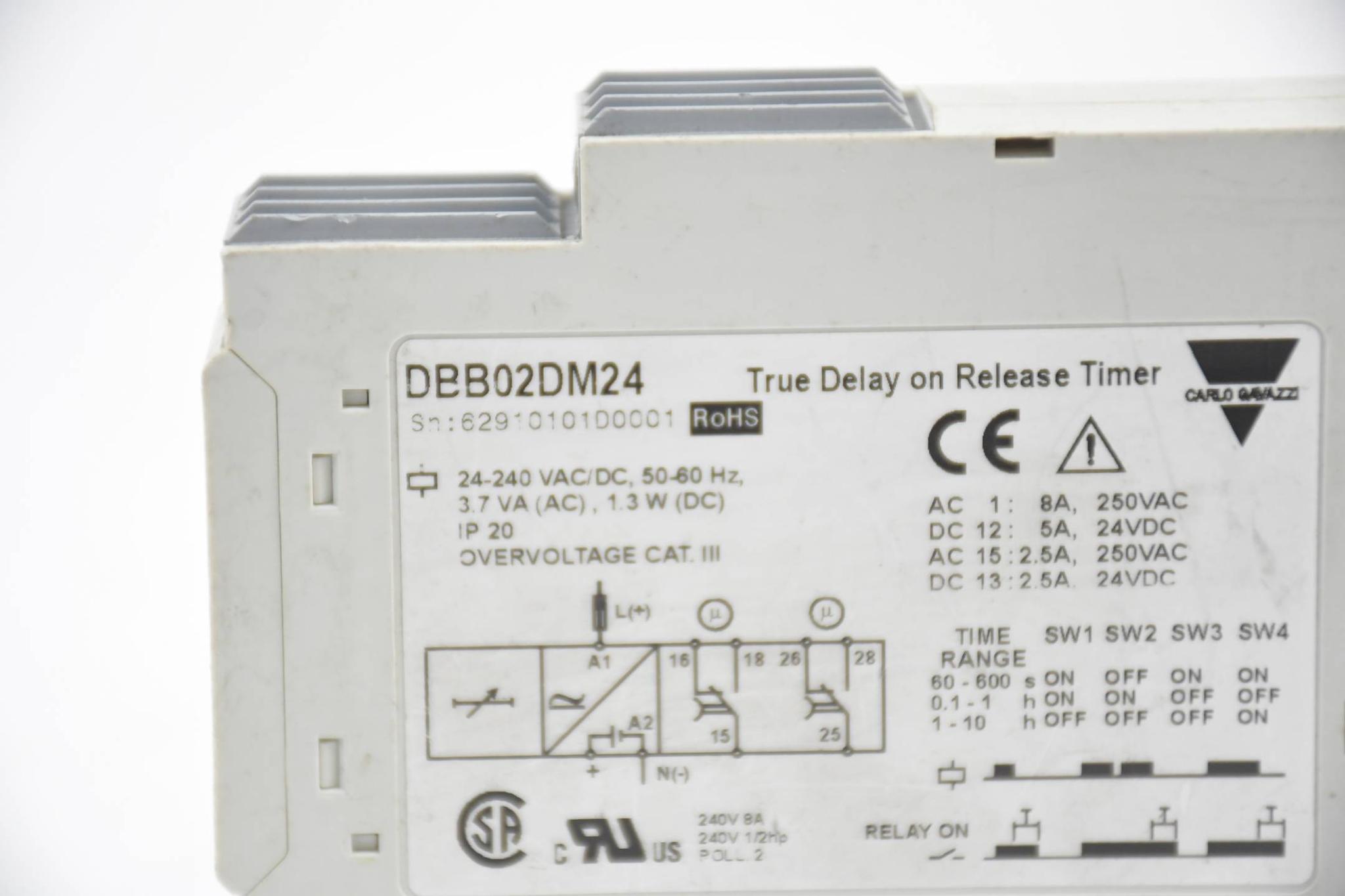 Produktfoto 2 von Carlo Gavazzi True Delay on Release Timer DBB02DM24