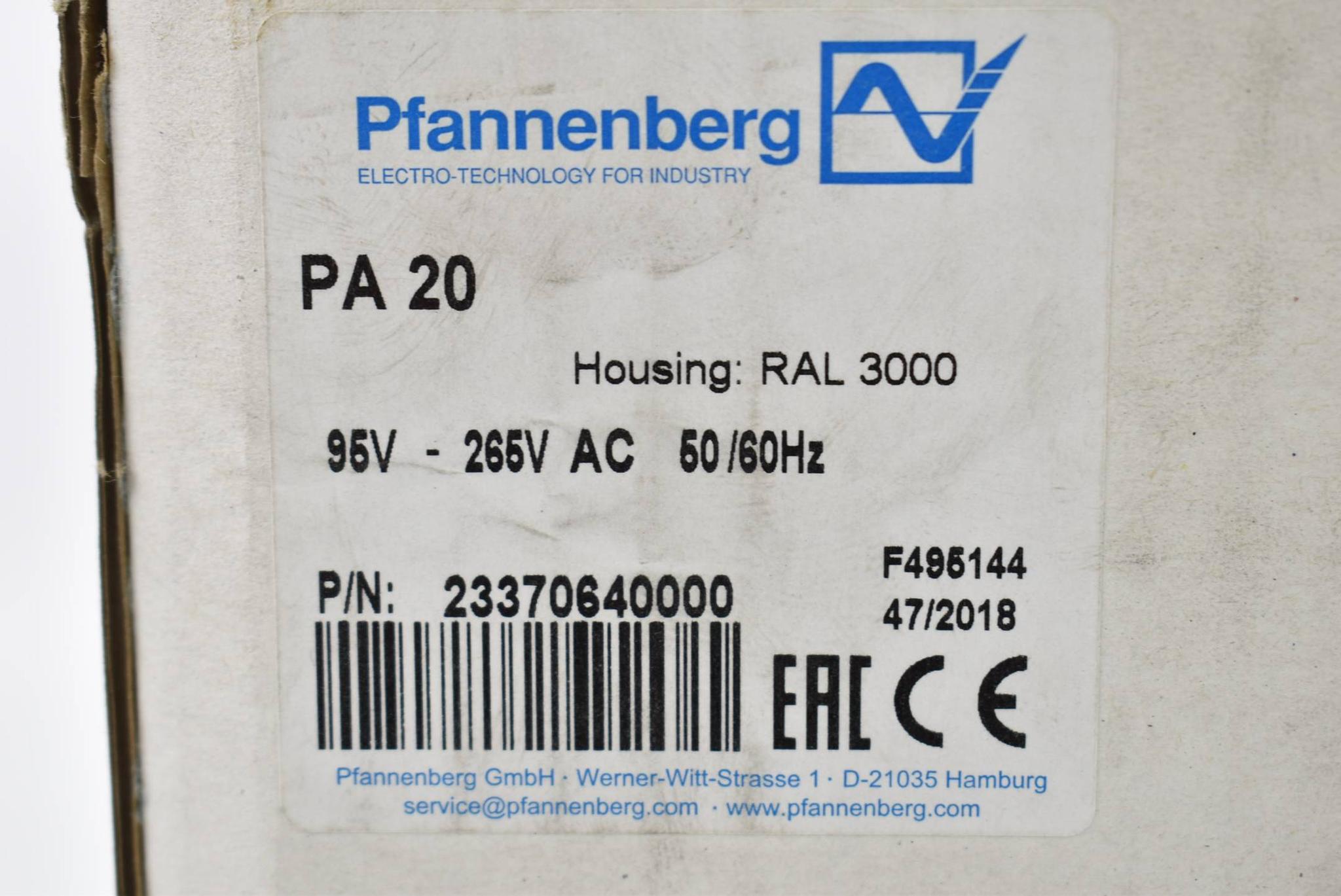 Produktfoto 1 von Pfannenberg elektr. Signalgeber Schallgeber PA 20 96-265VAC 50/60Hz 23370640000