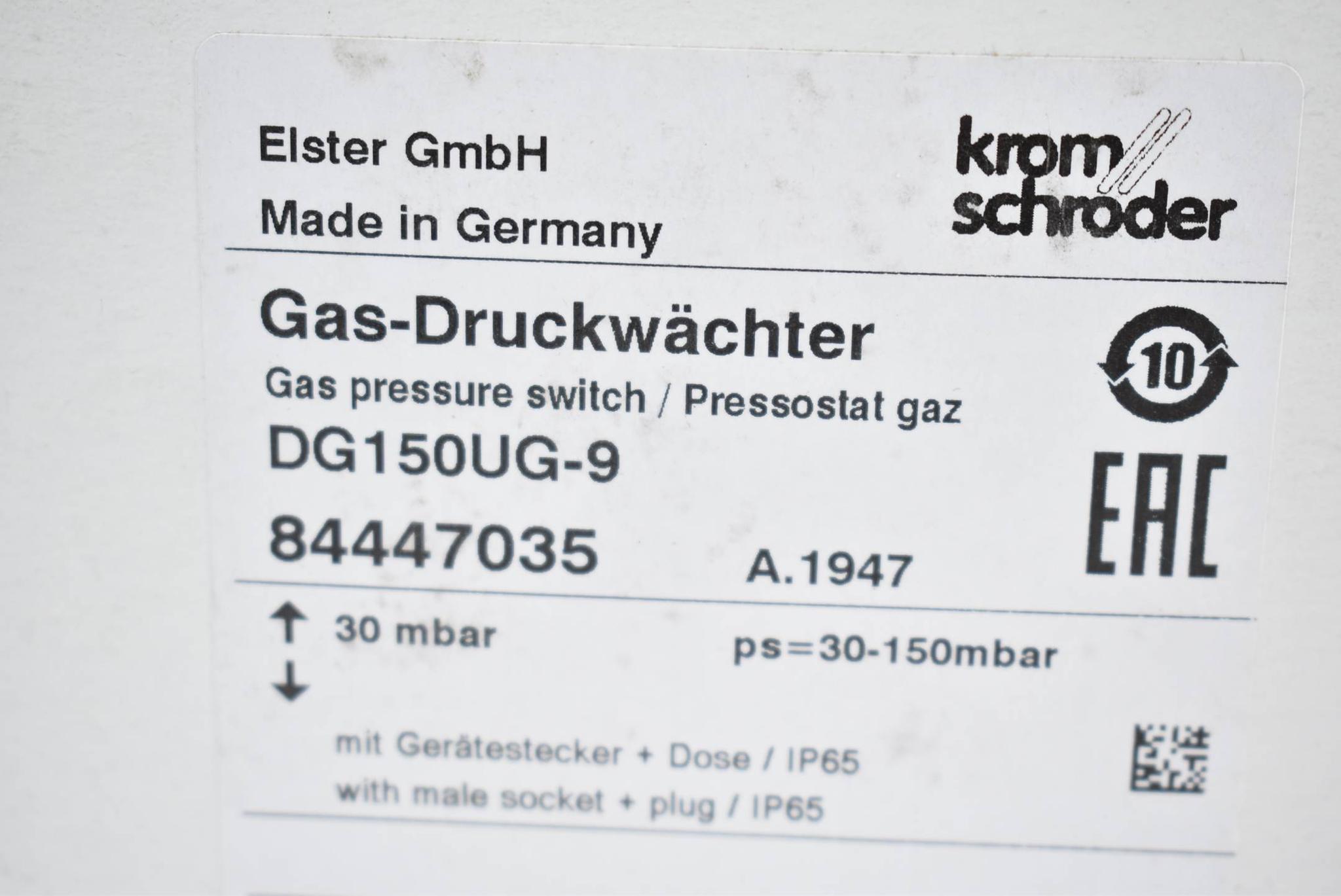 Produktfoto 2 von Krom schröder Gas-Druckwächter 600mbar 12-24VAC/DC DG150UG-9