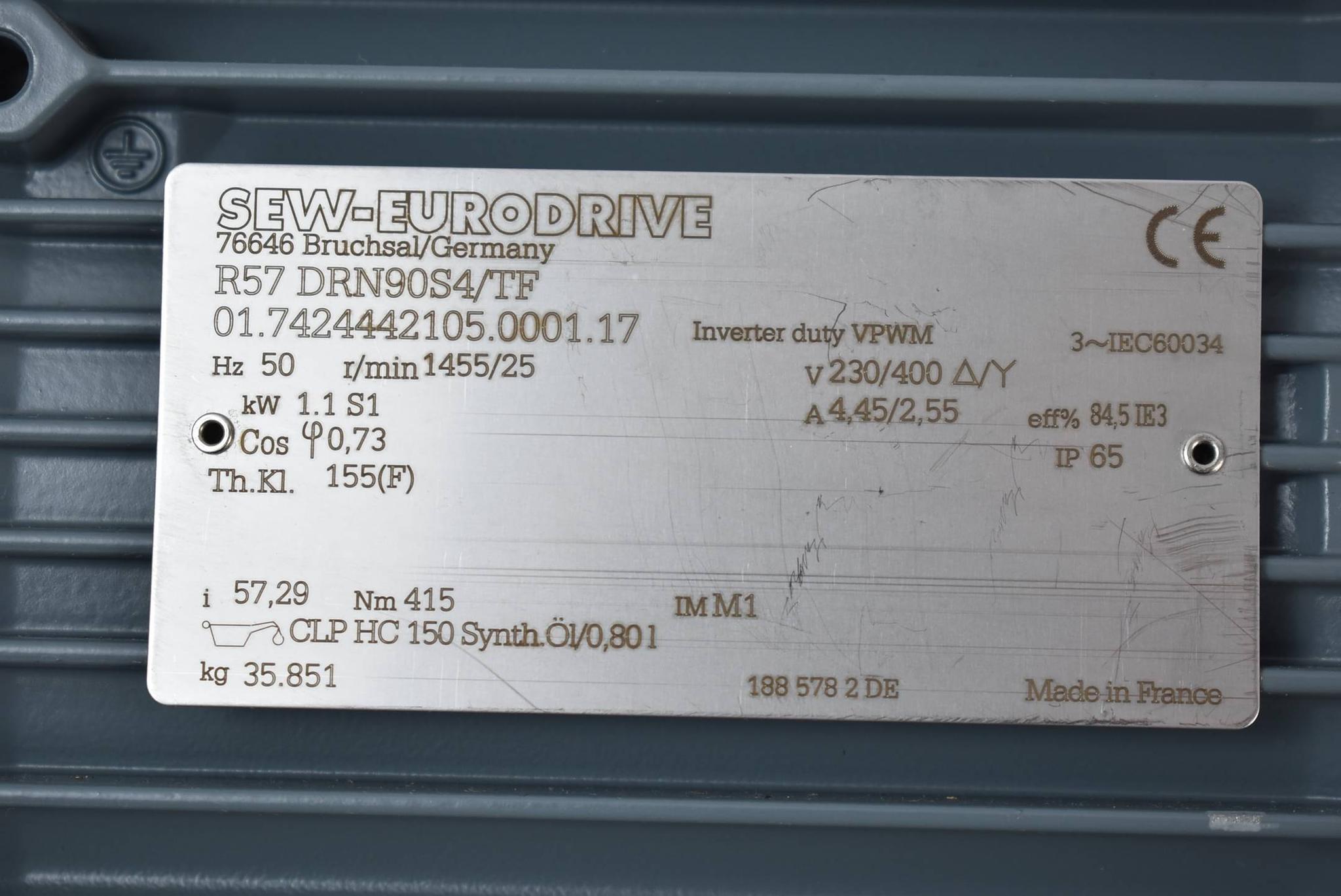 Produktfoto 3 von SEW Eurodrive Motor R57 DRN90S4/TF ( 01.7424442105.0001.17 )