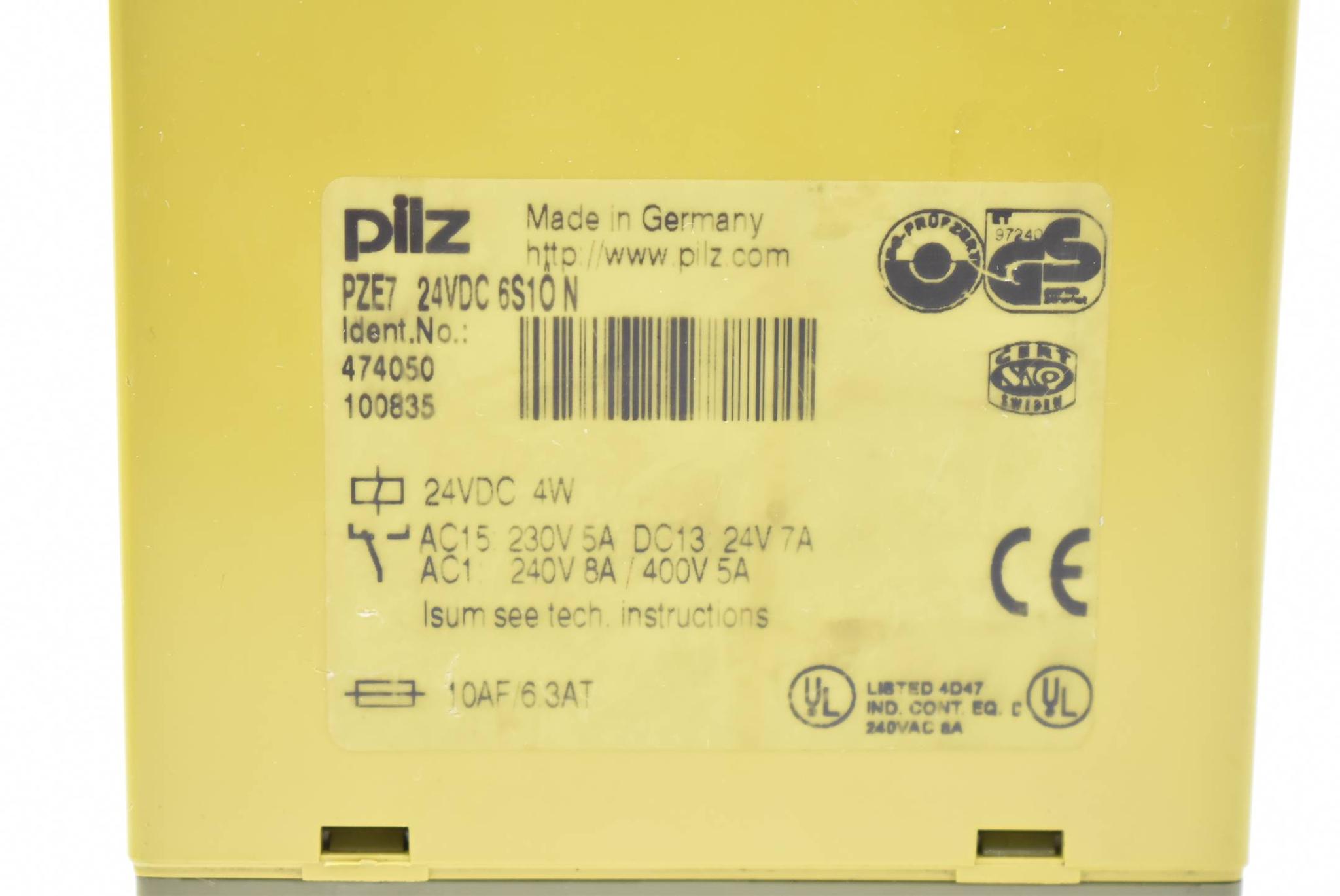 Produktfoto 2 von Pilz Sicherheitsrelais PZE7 24VDC 6S1ÖN 24VDC 4W 474050  ( PZE 7 24VDC 6S 1Ö N )