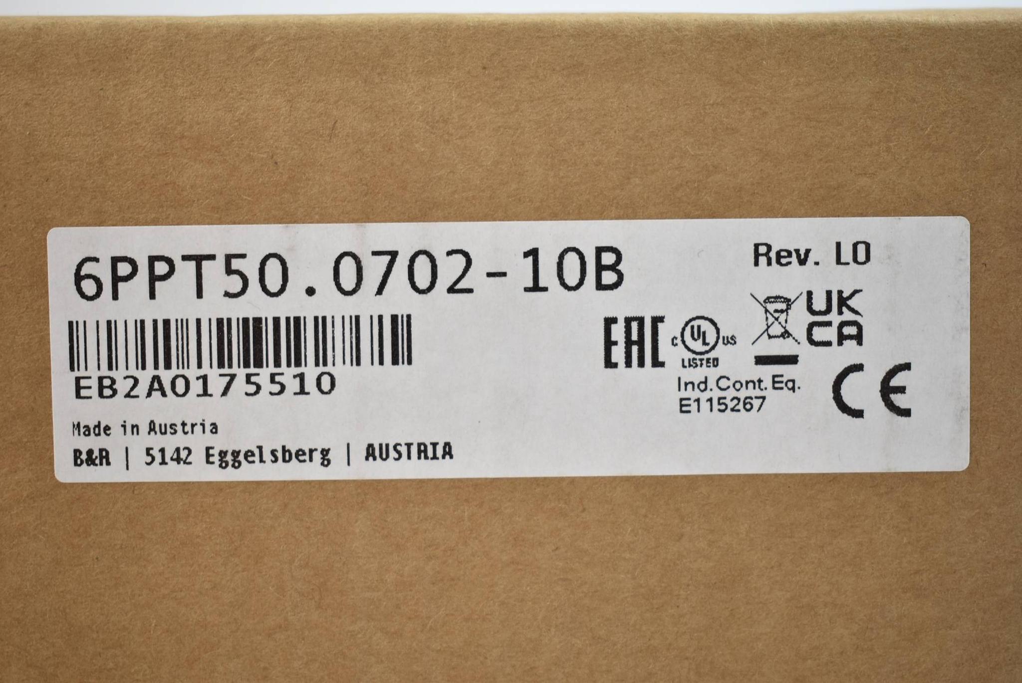 B&R automation Power Panel T50 7" 6PPT50.0702-10B Rev. L0