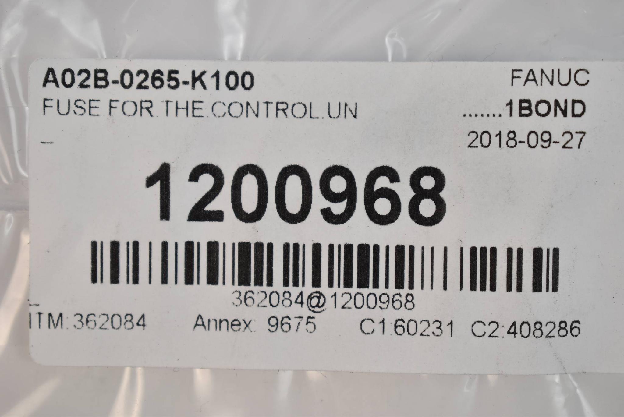 Produktfoto 1 von Fanuc Fuse Sicherung A02B-0265-K100