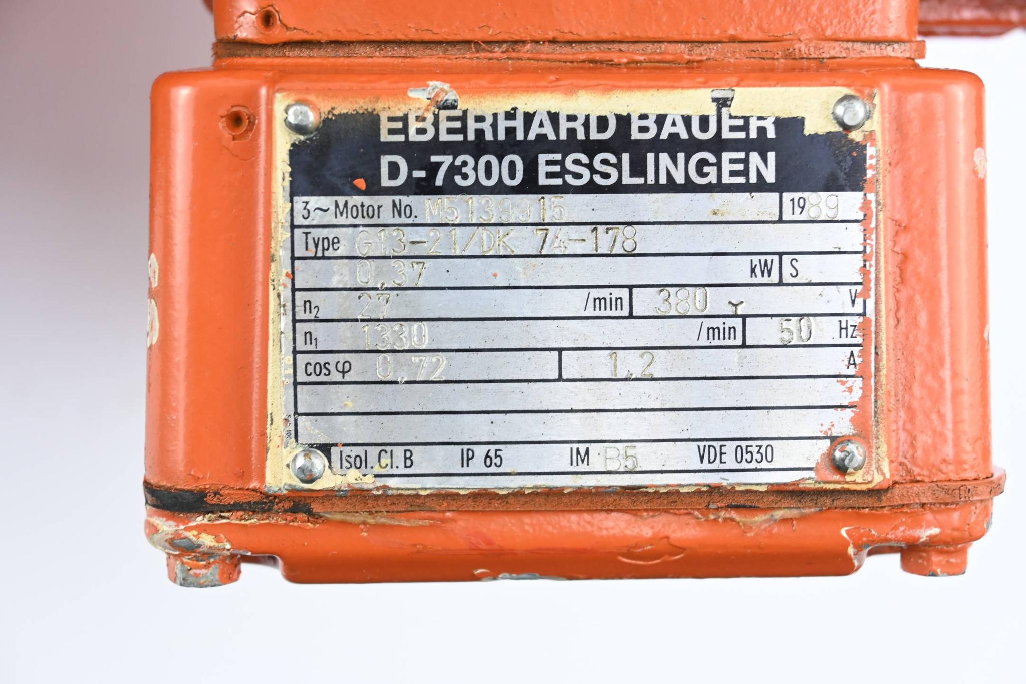 Produktfoto 2 von Bauer Getriebemotor G13-21/DK 74-178 ( G13-21/DK74-178 ) 0,37kW 1,2A 1330/min