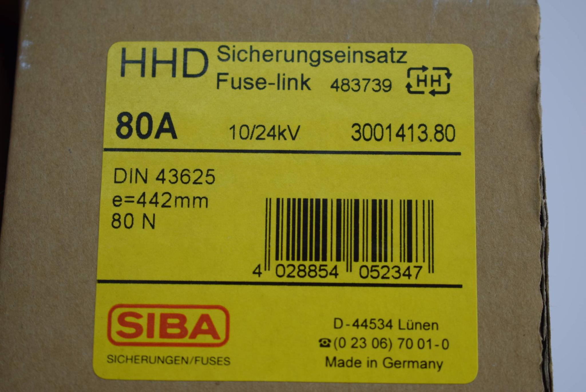 Produktfoto 3 von SIBA HHD Sicherungseinsatz Fuse-link 3001413.80 ( 483739 )