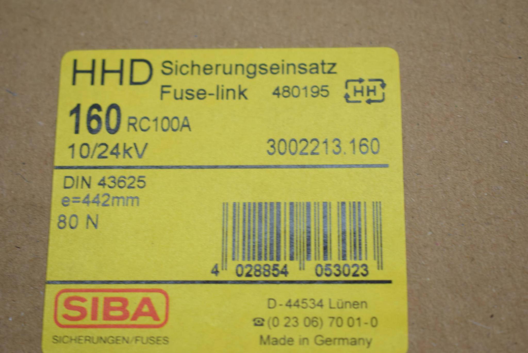 Produktfoto 3 von SIBA HHD Sicherungseinsatz Fuse-link 3002213.160 ( 480195 )